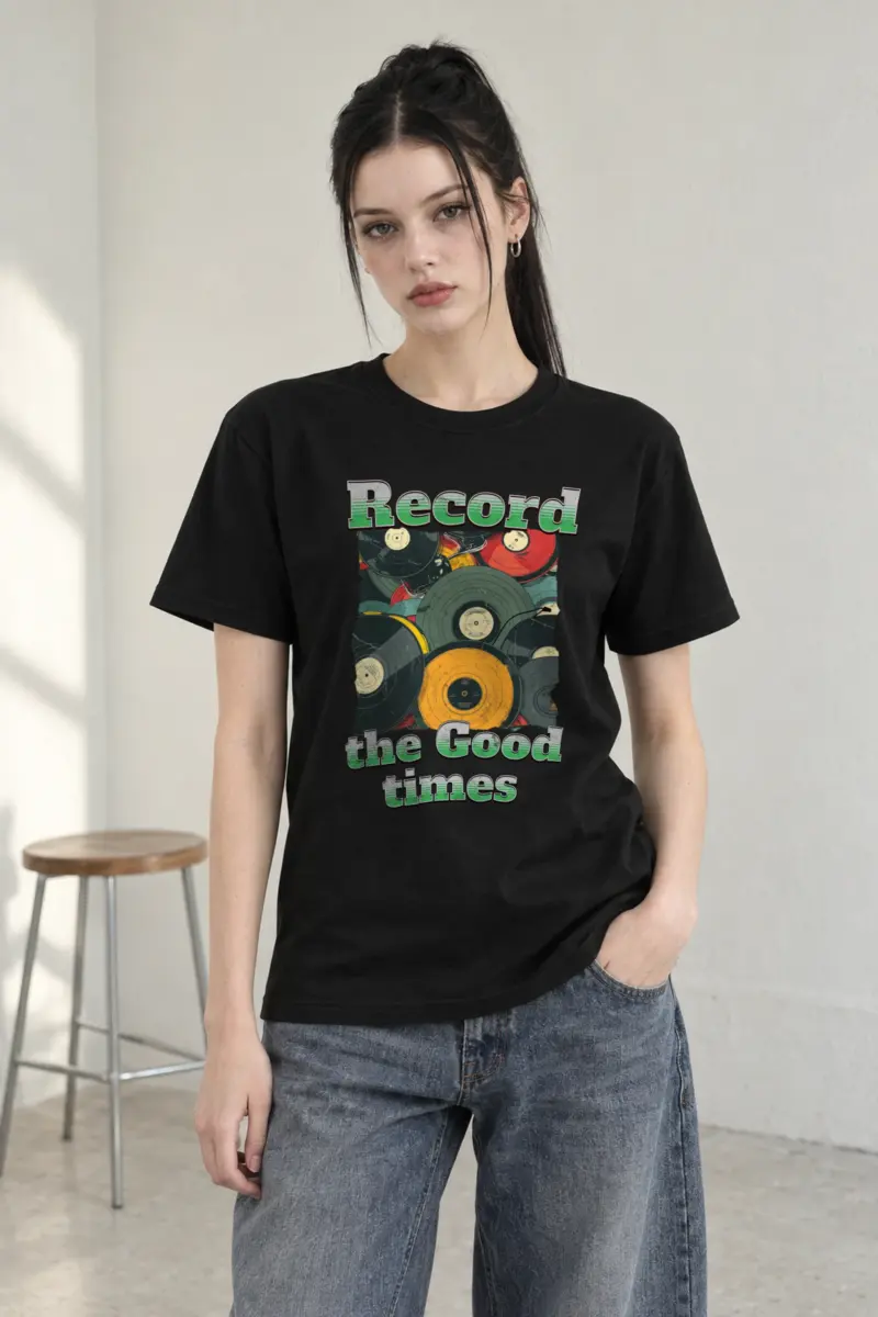 "Record Good Times" Heavyweight Unisex Crewneck T-shirt
