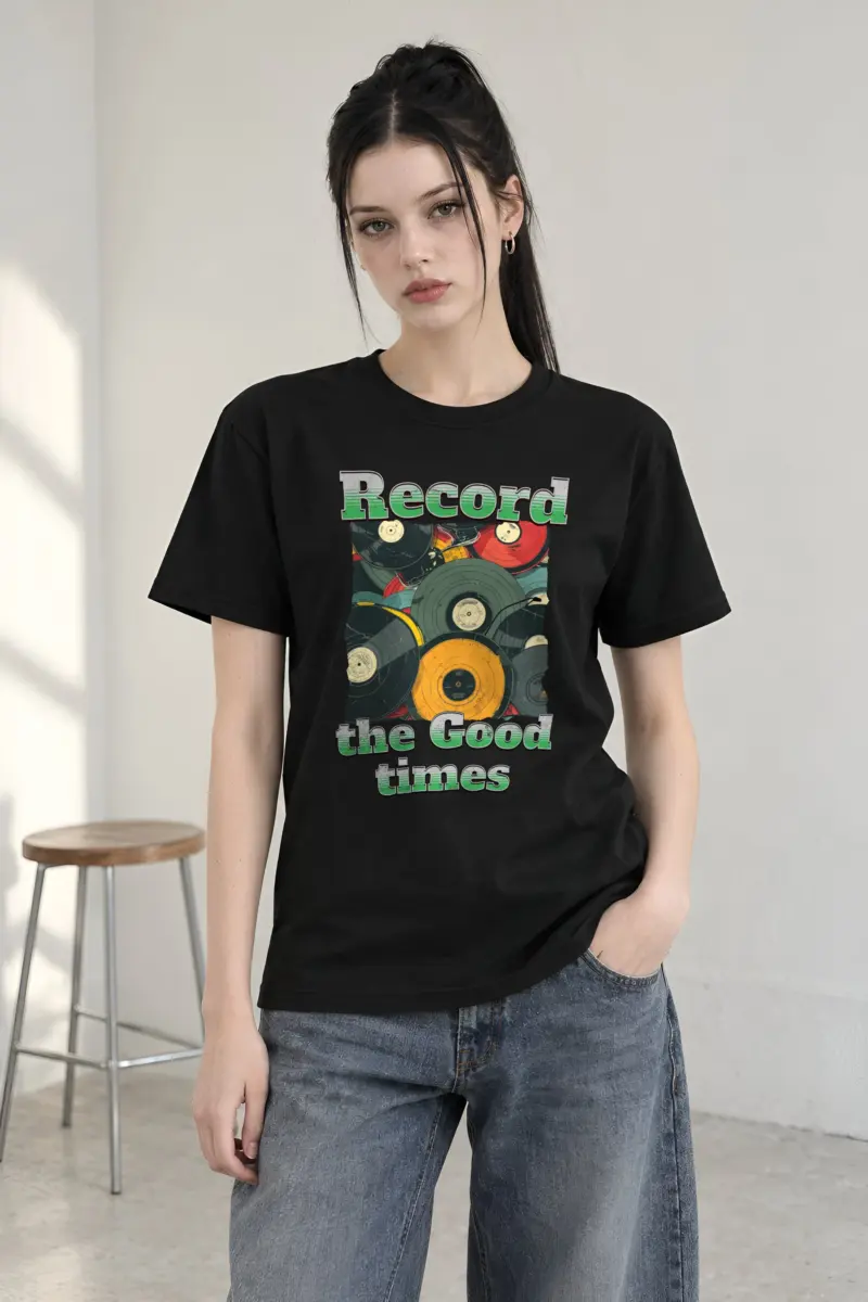 "Record Good Times" Heavyweight Unisex Crewneck T-shirt