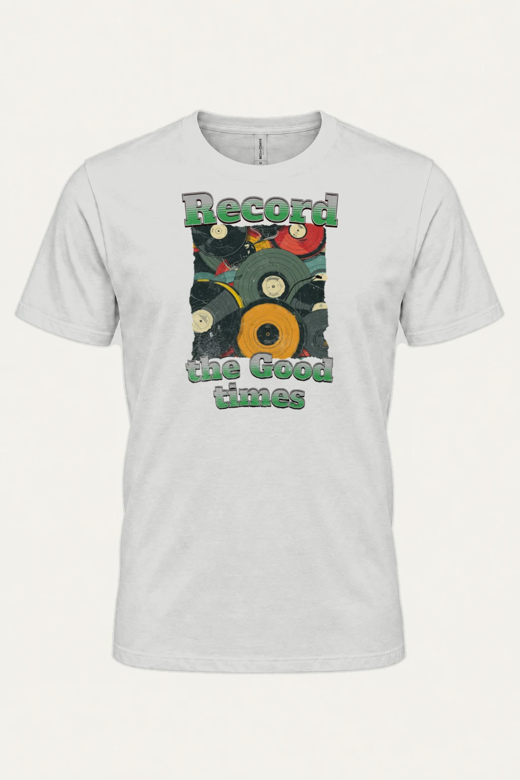 "Record Good Times" Heavyweight Unisex Crewneck T-shirt | Gildan 5000