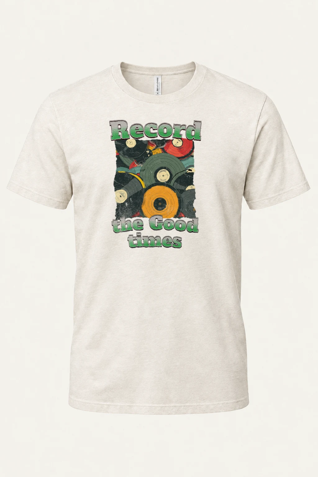 "Record Good Times" Heavyweight Unisex Crewneck T-shirt | Gildan 5000