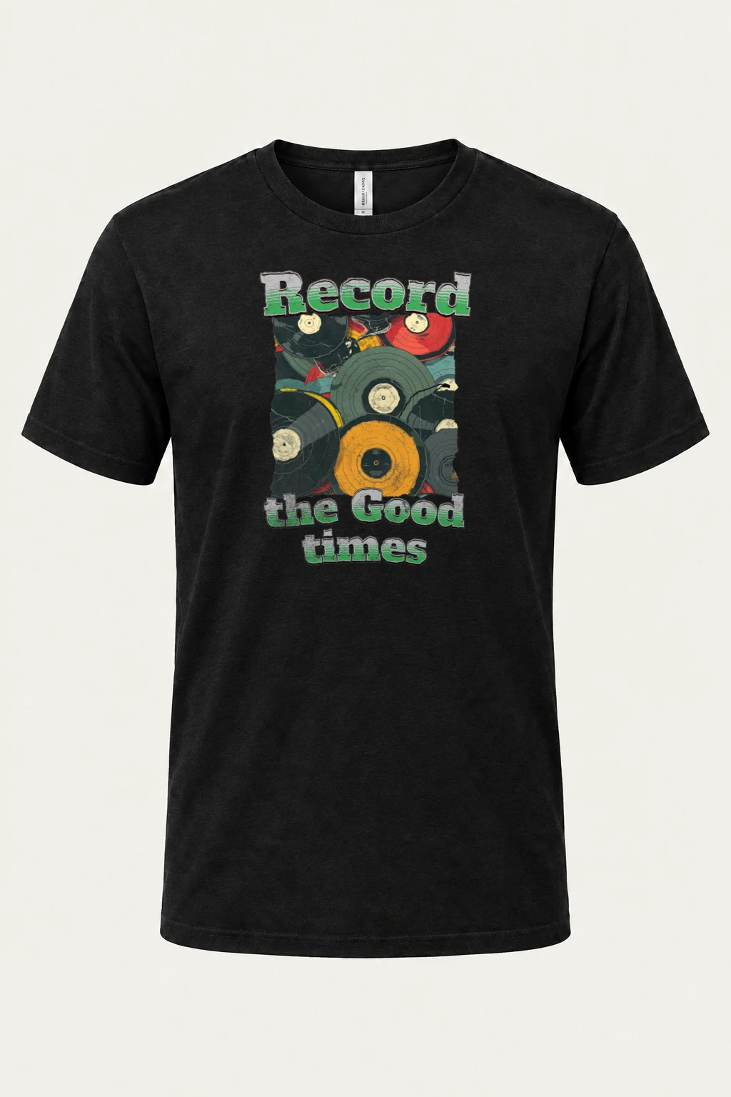 "Record Good Times" Heavyweight Unisex Crewneck T-shirt | Gildan 5000