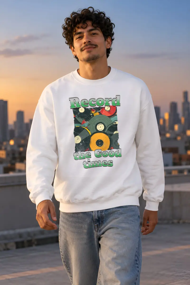 "Record The Good Times" Heavy Blend Unisex Crewneck Sweatshirt