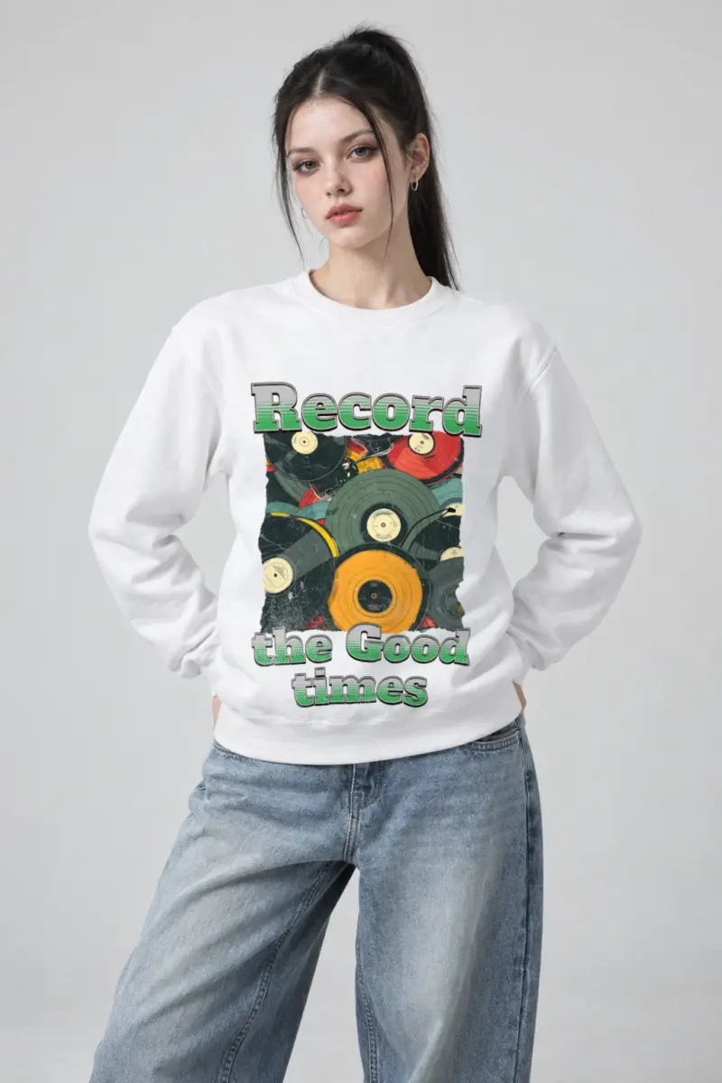 "Record The Good Times" Heavy Blend Unisex Crewneck Sweatshirt