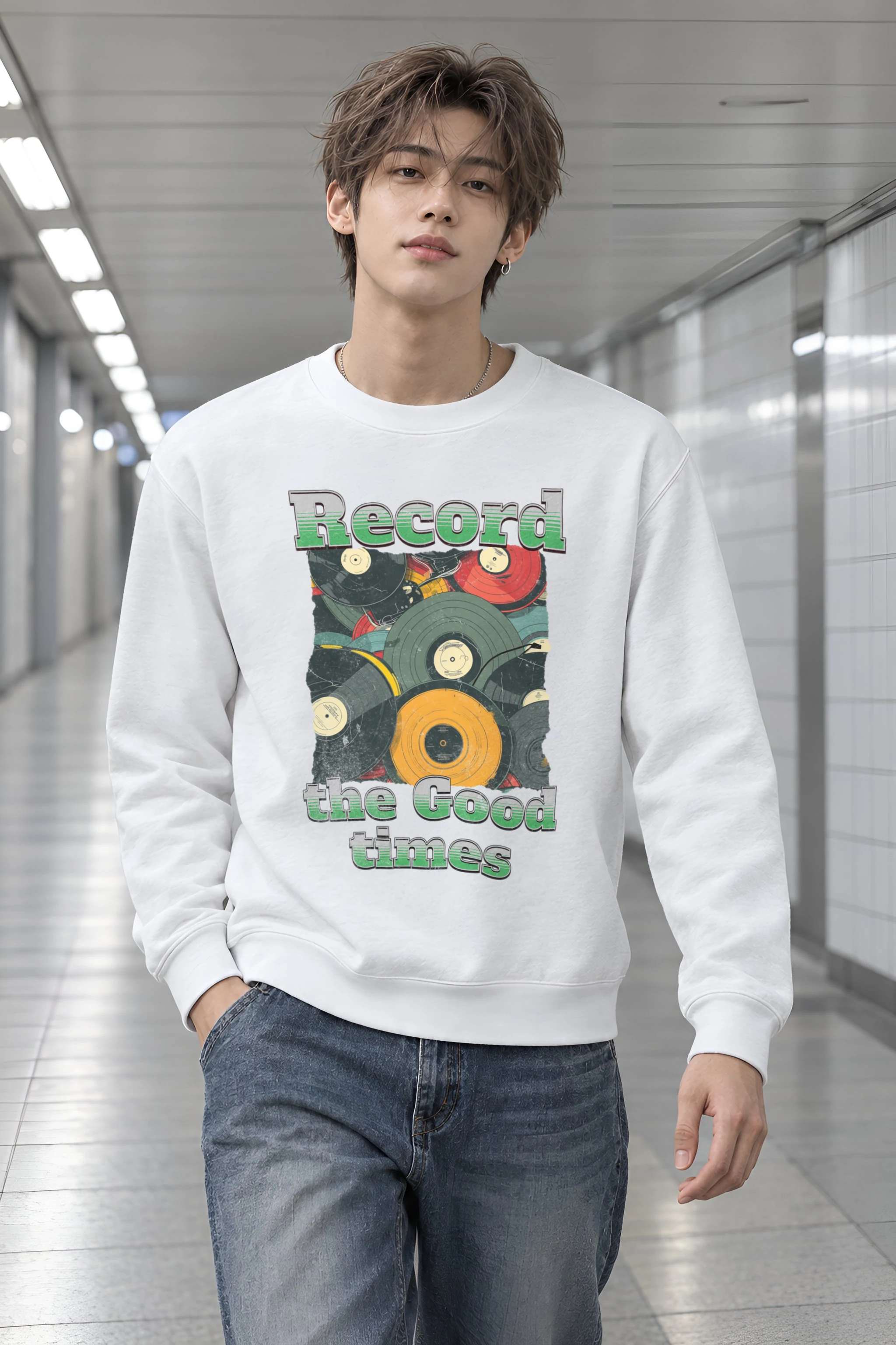 "Record The Good Times" Heavy Blend Unisex Crewneck Sweatshirt