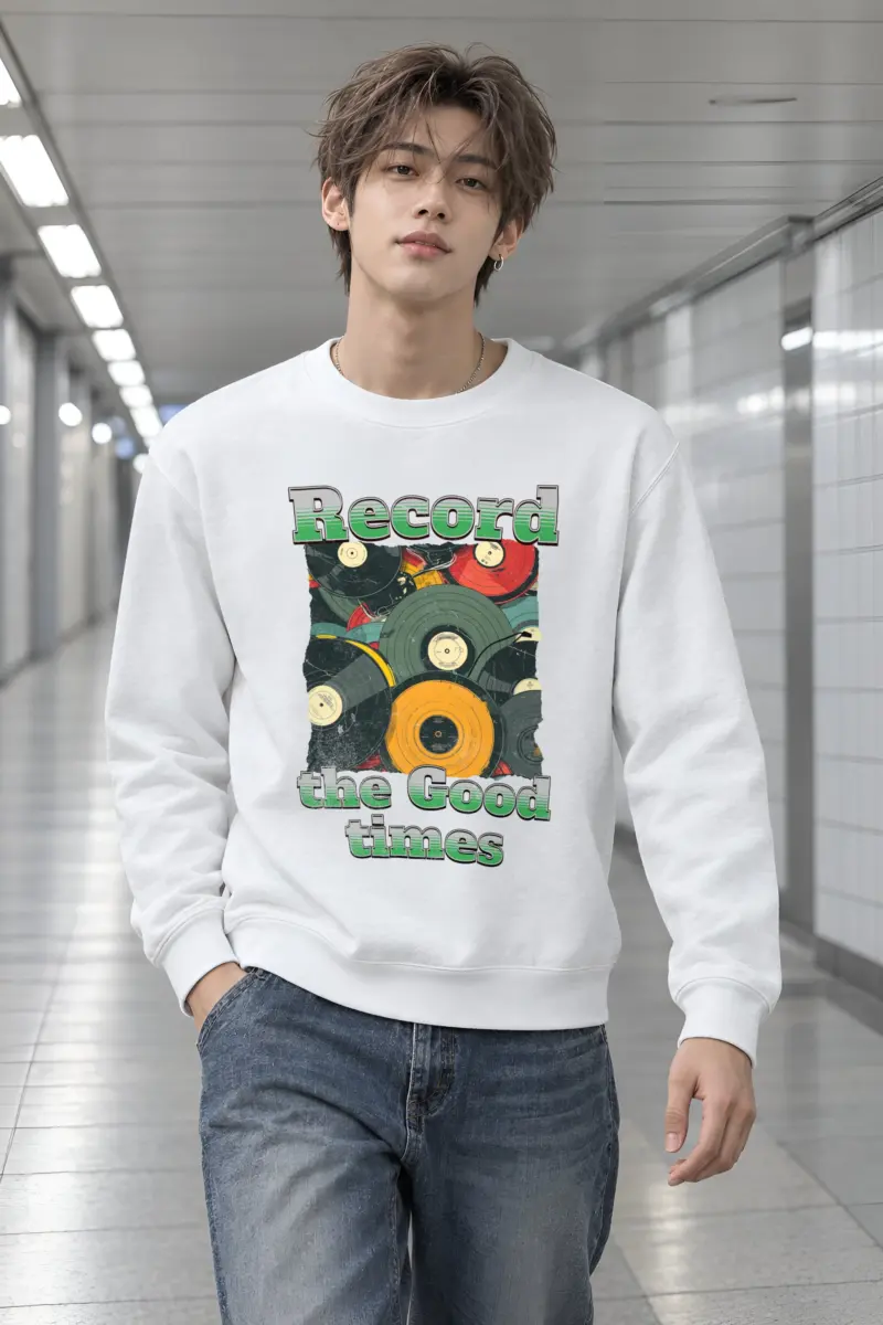"Record The Good Times" Heavy Blend Unisex Crewneck Sweatshirt