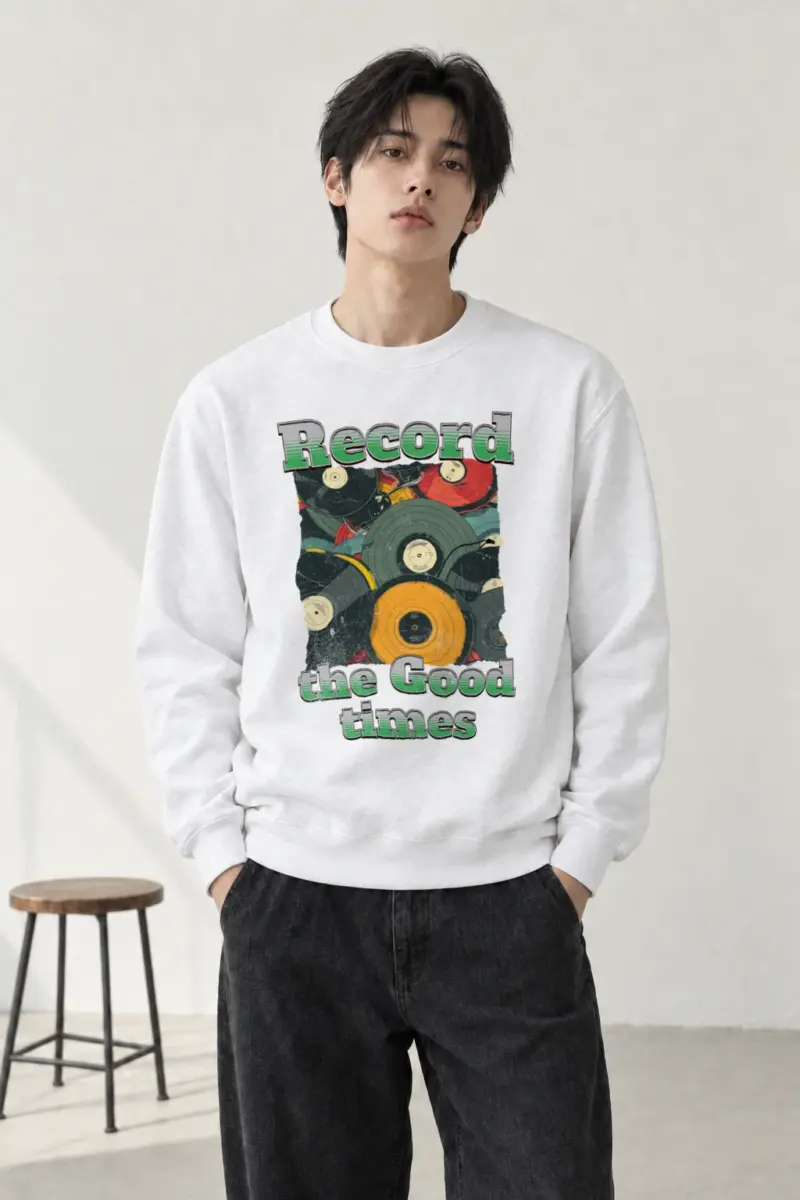 "Record The Good Times" Heavy Blend Unisex Crewneck Sweatshirt | Gildan 18000