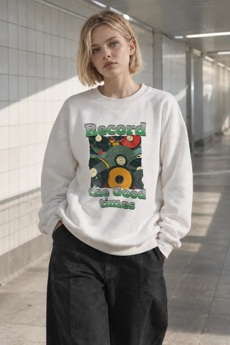 "Record The Good Times" Heavy Blend Unisex Crewneck Sweatshirt | Gildan 18000