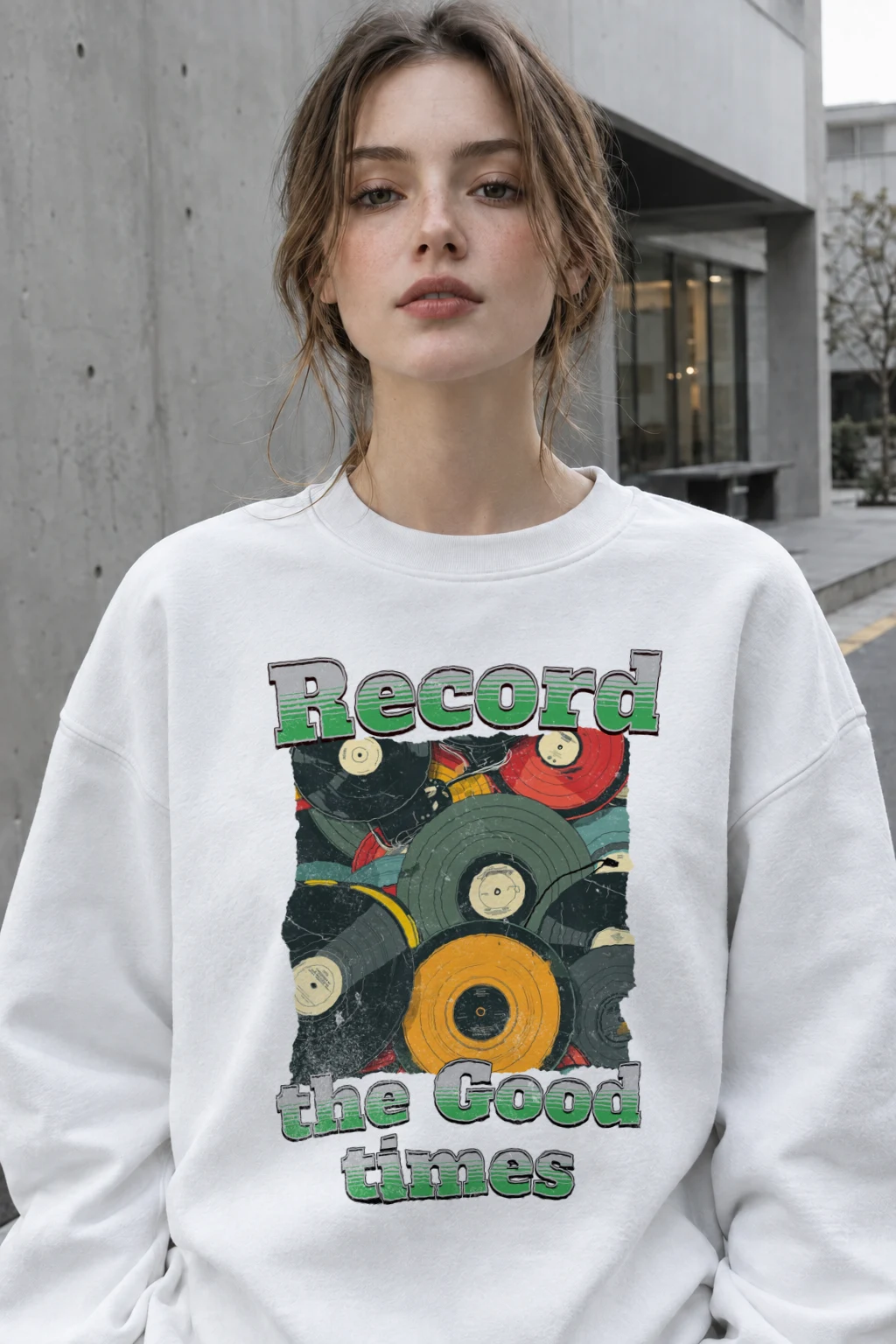 "Record The Good Times" Heavy Blend Unisex Crewneck Sweatshirt | Gildan 18000
