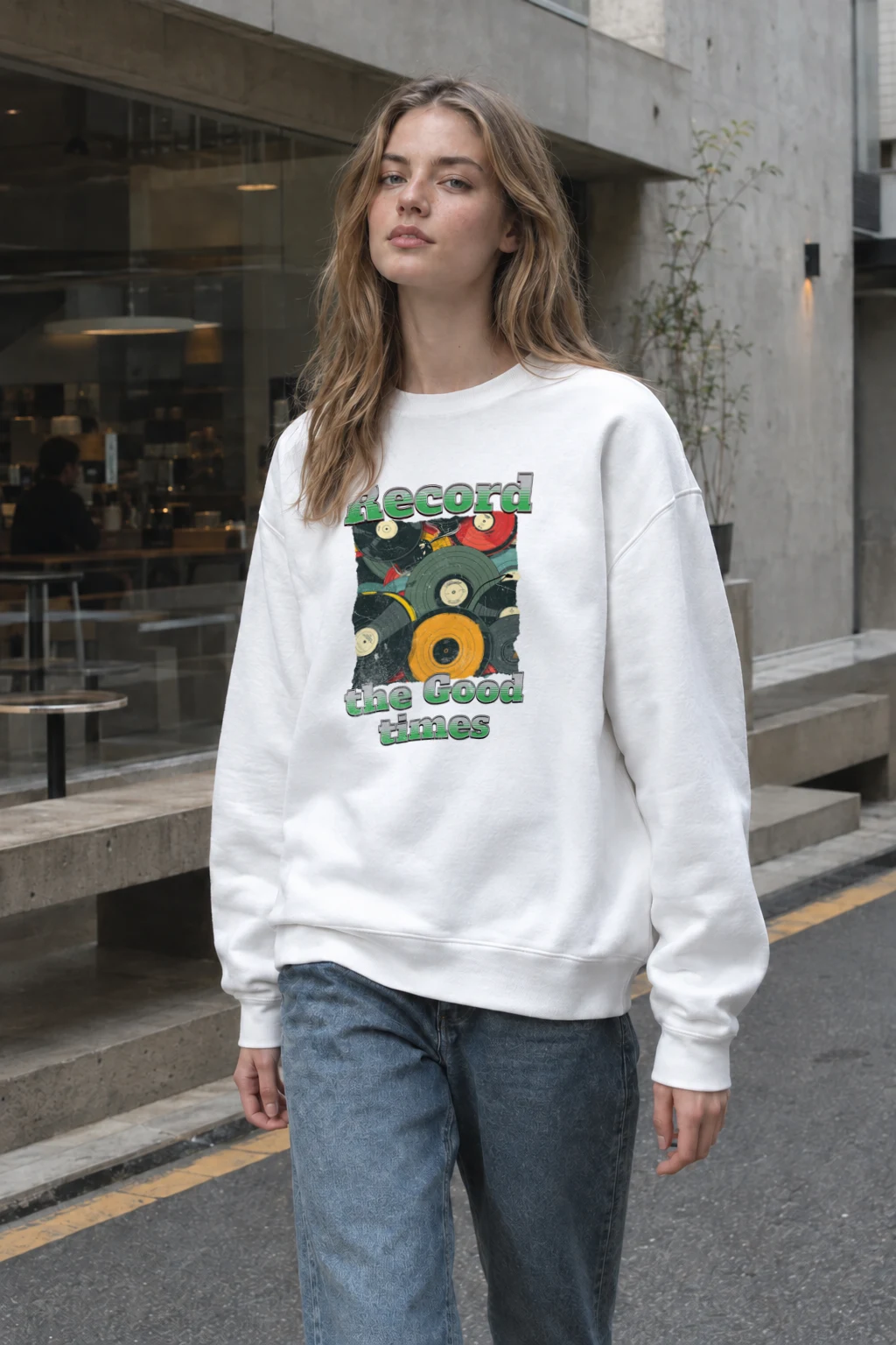 "Record The Good Times" Heavy Blend Unisex Crewneck Sweatshirt | Gildan 18000