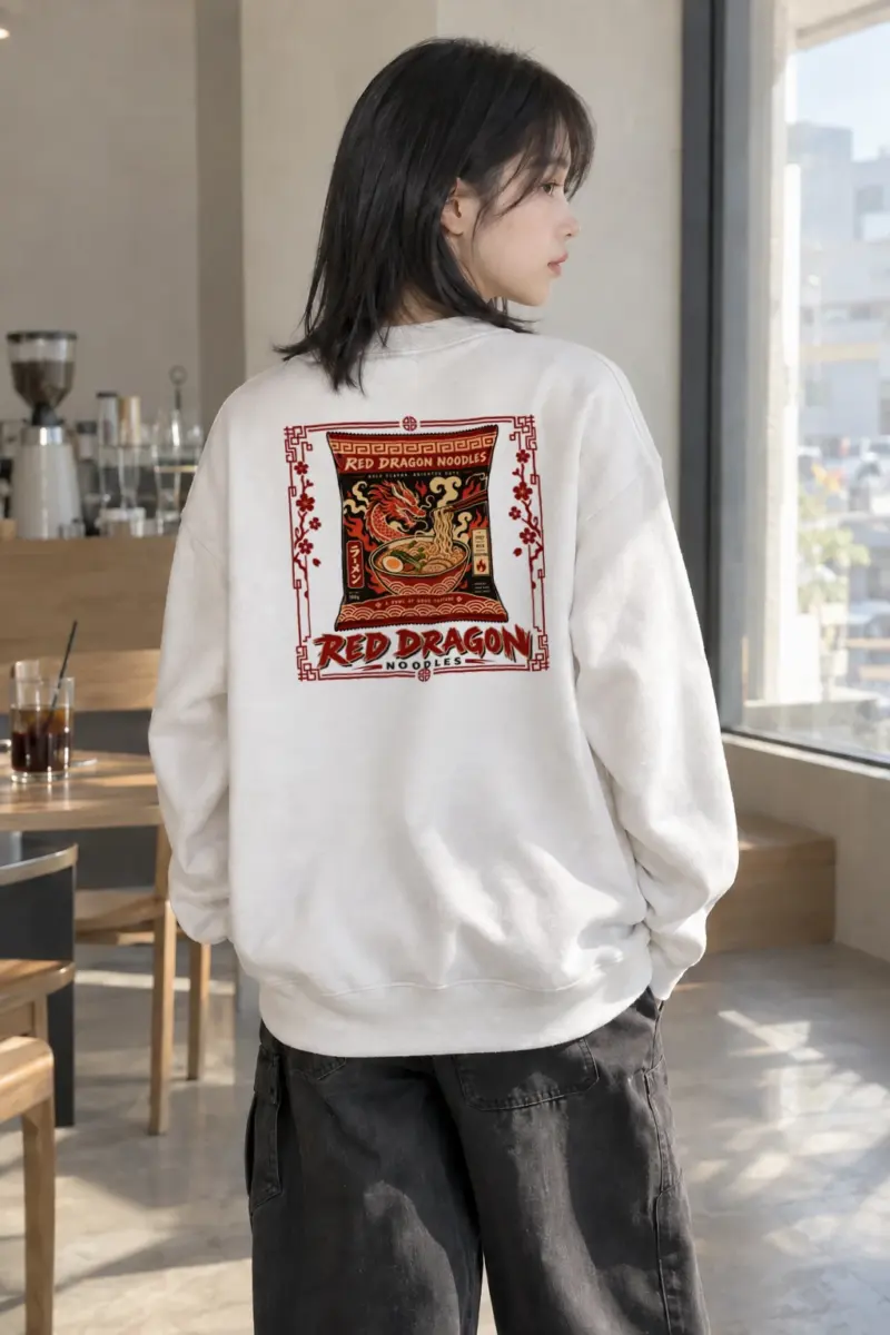 "Red Dragon Noodles" Heavy Blend Unisex Crewneck Sweatshirt | Gildan 18000