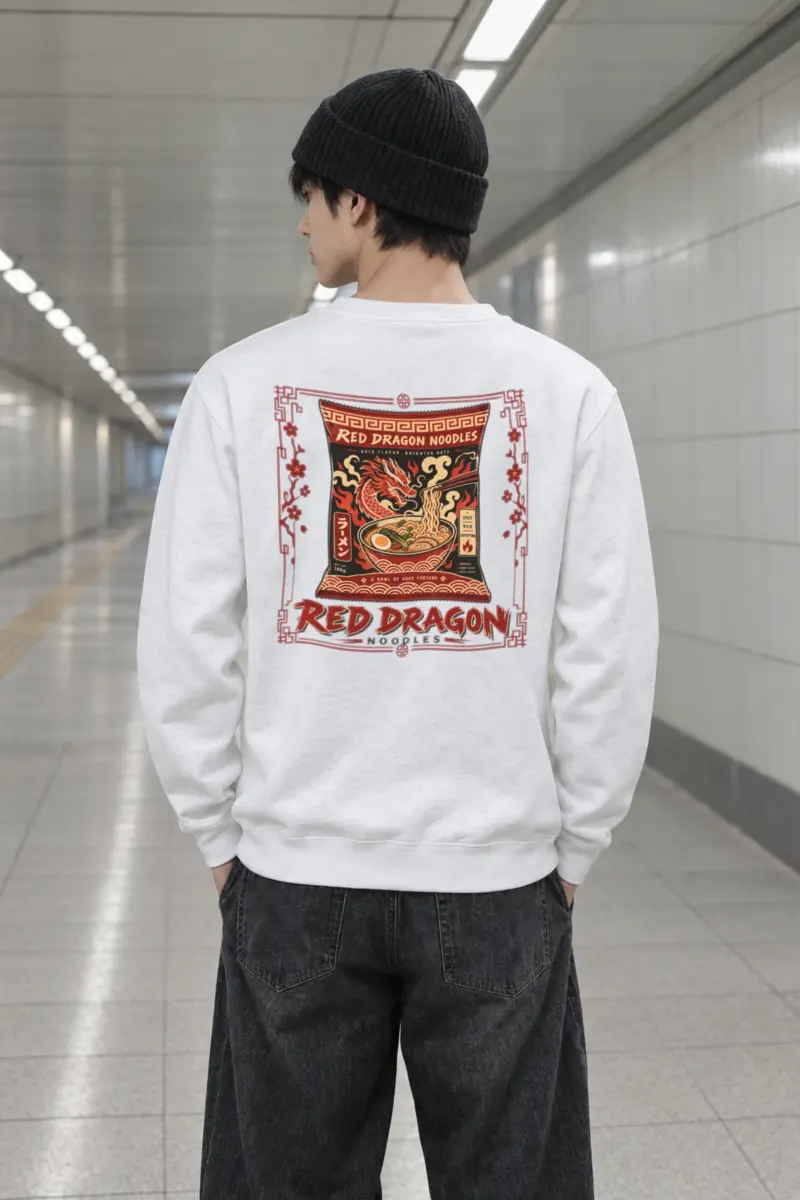 "Red Dragon Noodles" Heavy Blend Unisex Crewneck Sweatshirt
