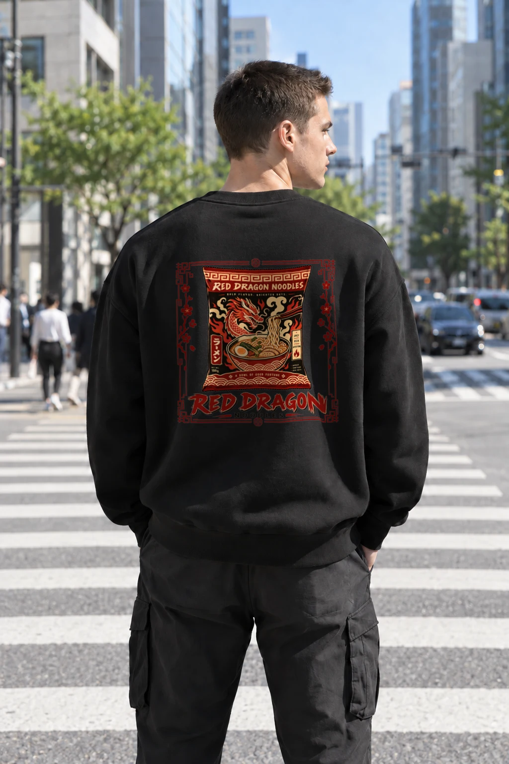 "Red Dragon Noodles" Heavy Blend Unisex Crewneck Sweatshirt | Gildan 18000