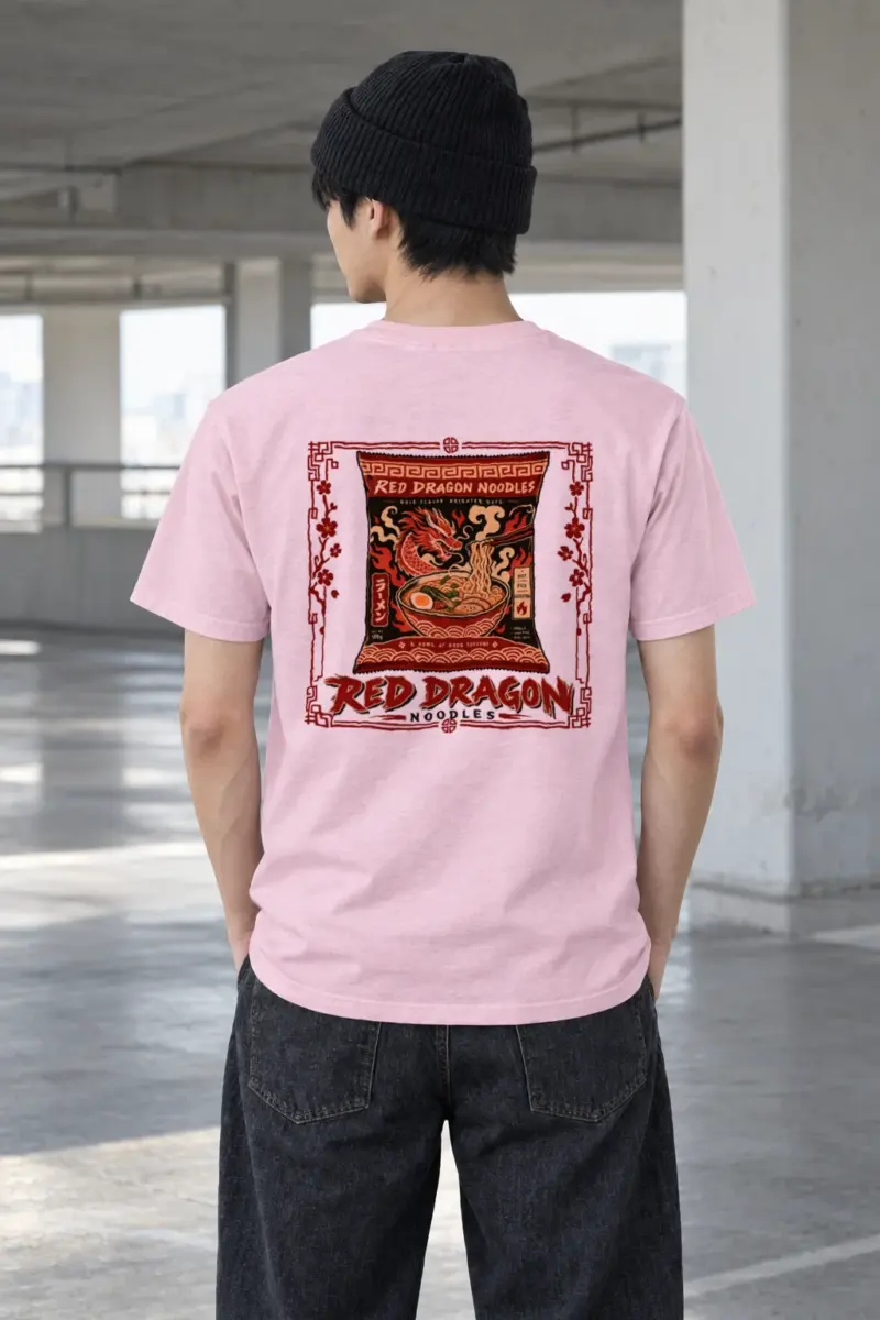 "Red Dragon Noodles" Heavyweight Unisex Crewneck T-shirt | Gildan 5000