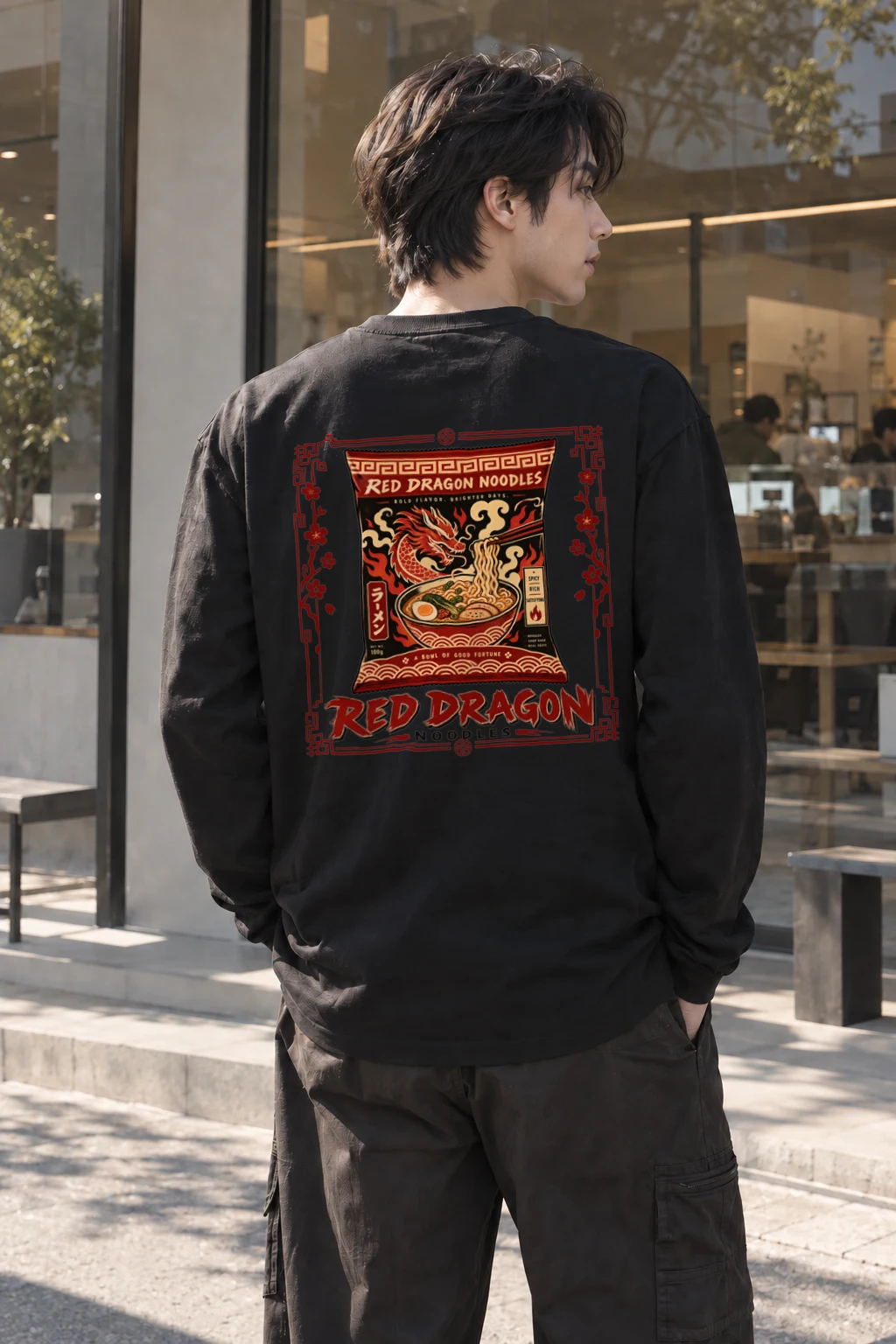 "Red Dragon Noodles" Unisex Longsleeve T-shirt | Gildan 2400