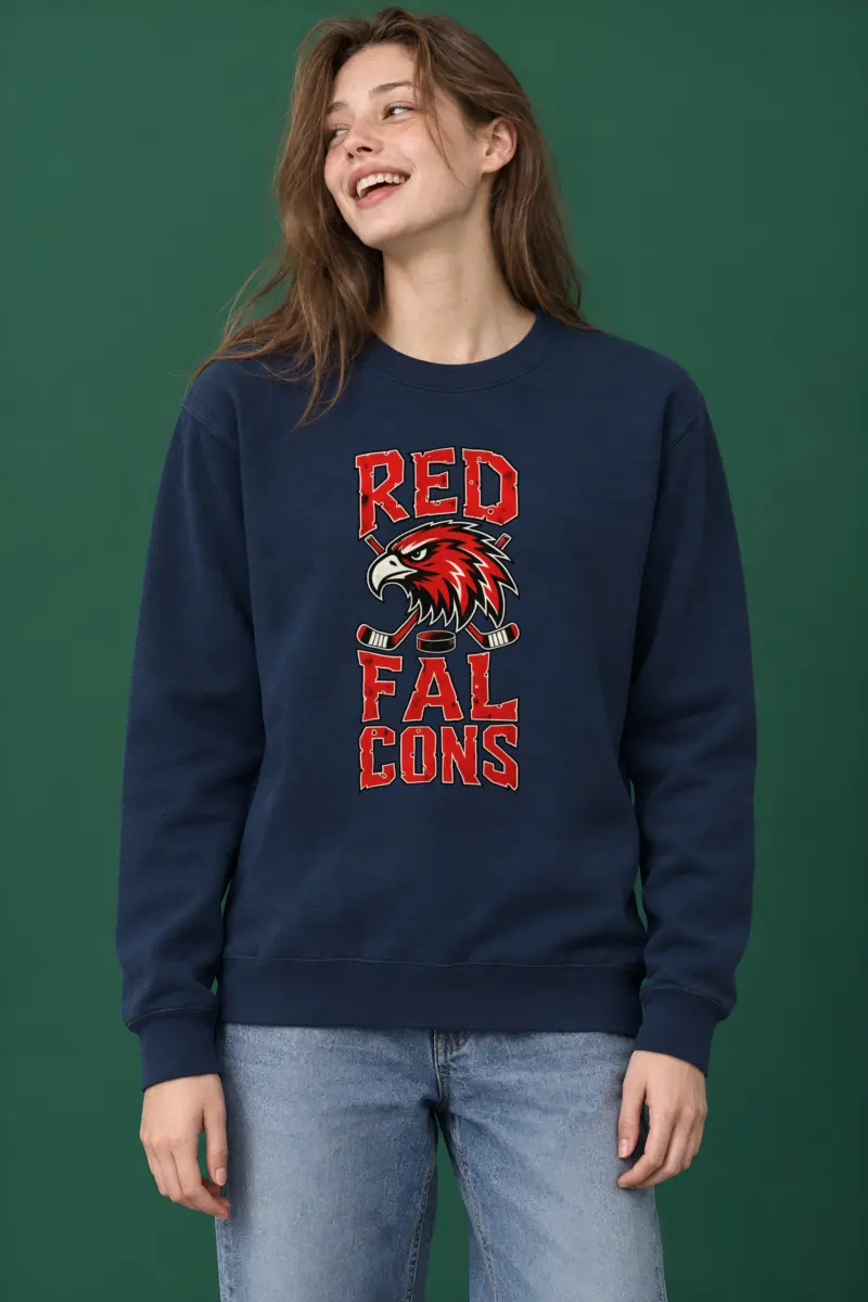 "Red Falcons Hockey" Heavy Blend Unisex Crewneck Sweatshirt
