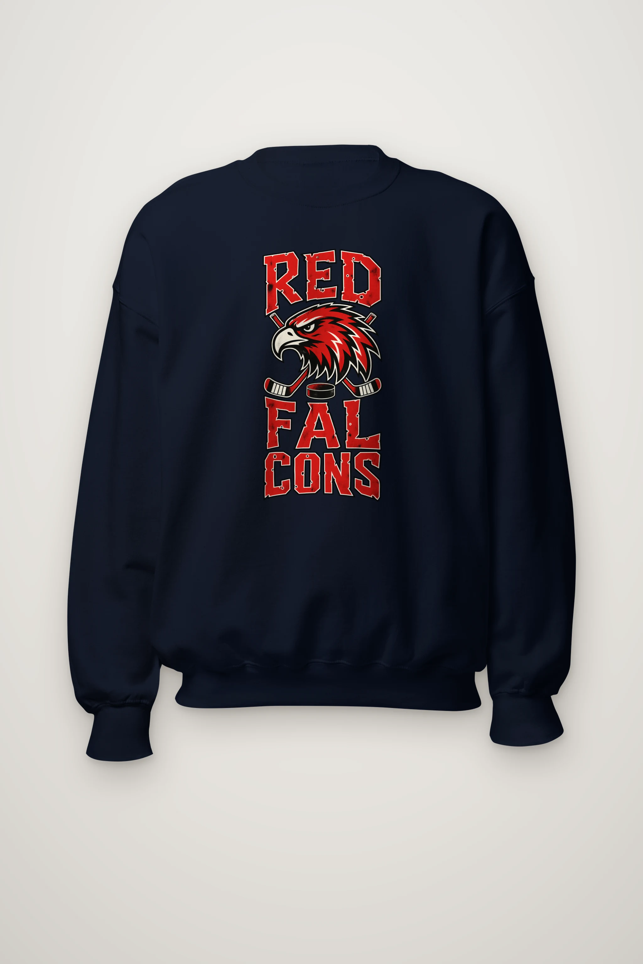 "Red Falcons Hockey" Heavy Blend Unisex Crewneck Sweatshirt