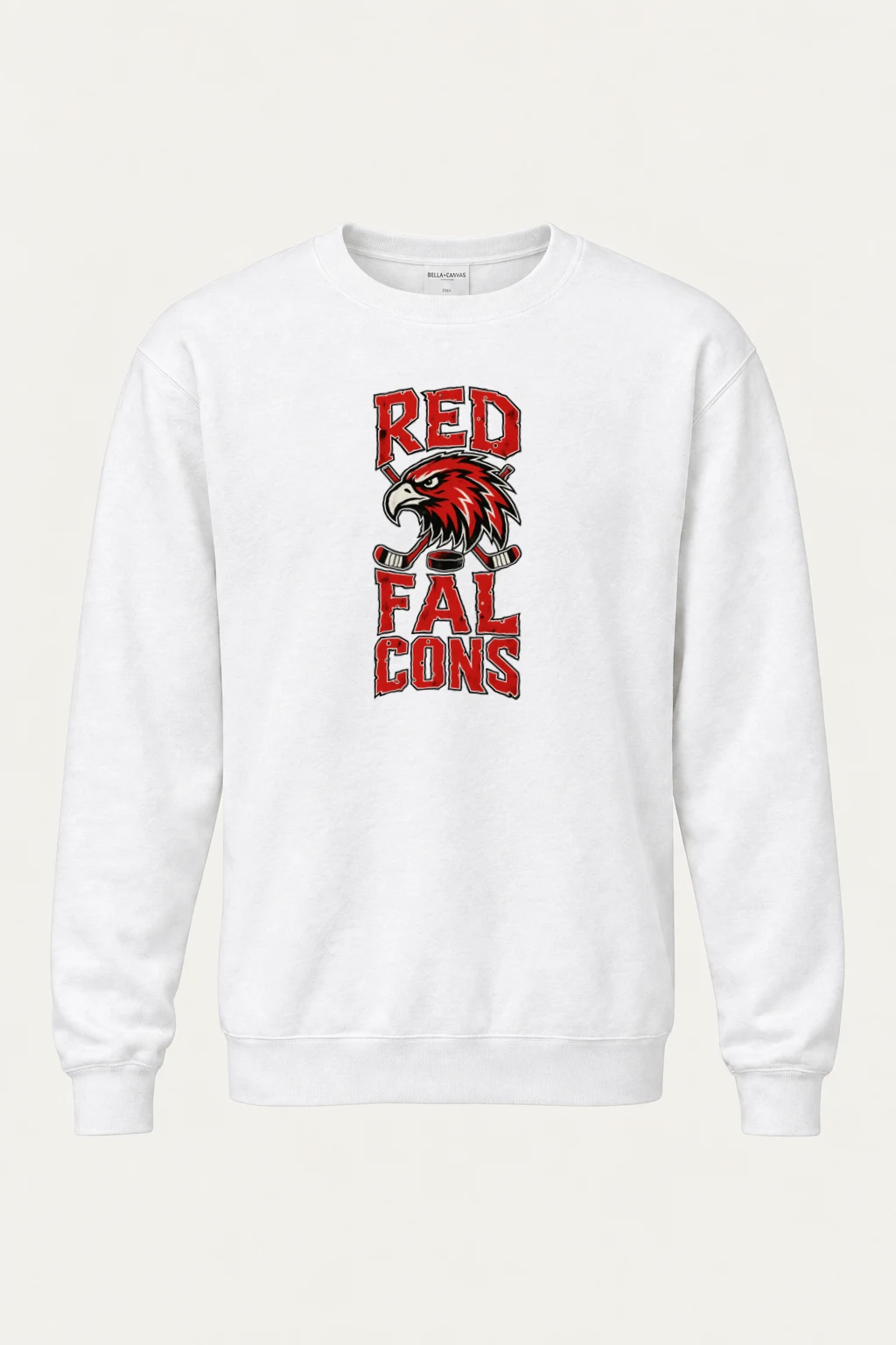 "Red Falcons Hockey" Heavy Blend Unisex Crewneck Sweatshirt | Gildan 18000