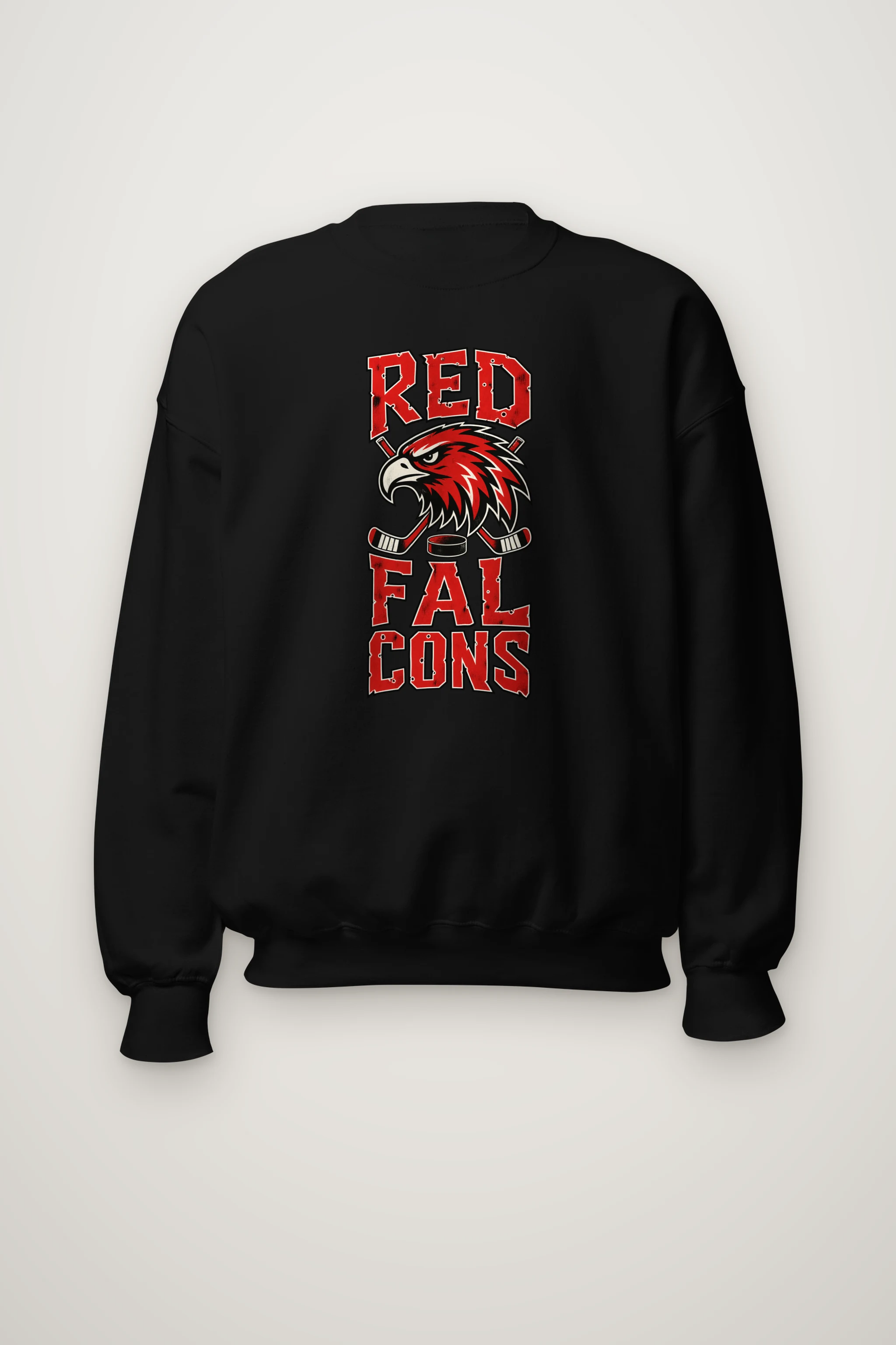 "Red Falcons Hockey" Heavy Blend Unisex Crewneck Sweatshirt