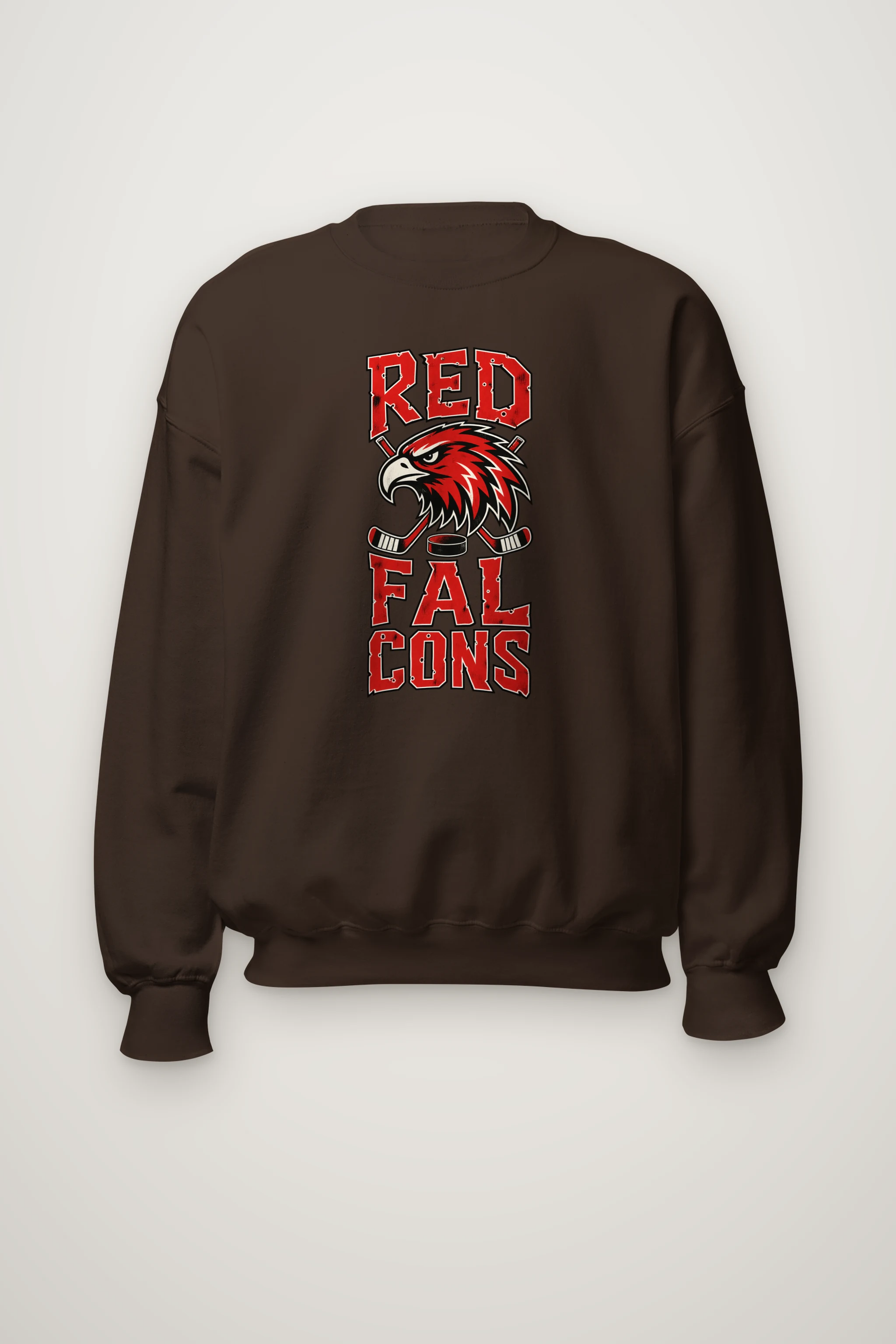 "Red Falcons Hockey" Heavy Blend Unisex Crewneck Sweatshirt
