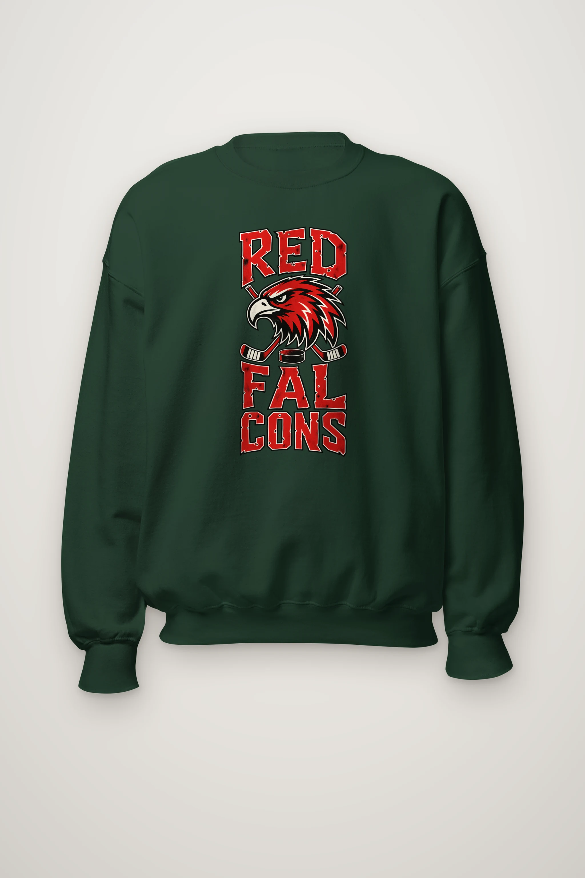"Red Falcons Hockey" Heavy Blend Unisex Crewneck Sweatshirt