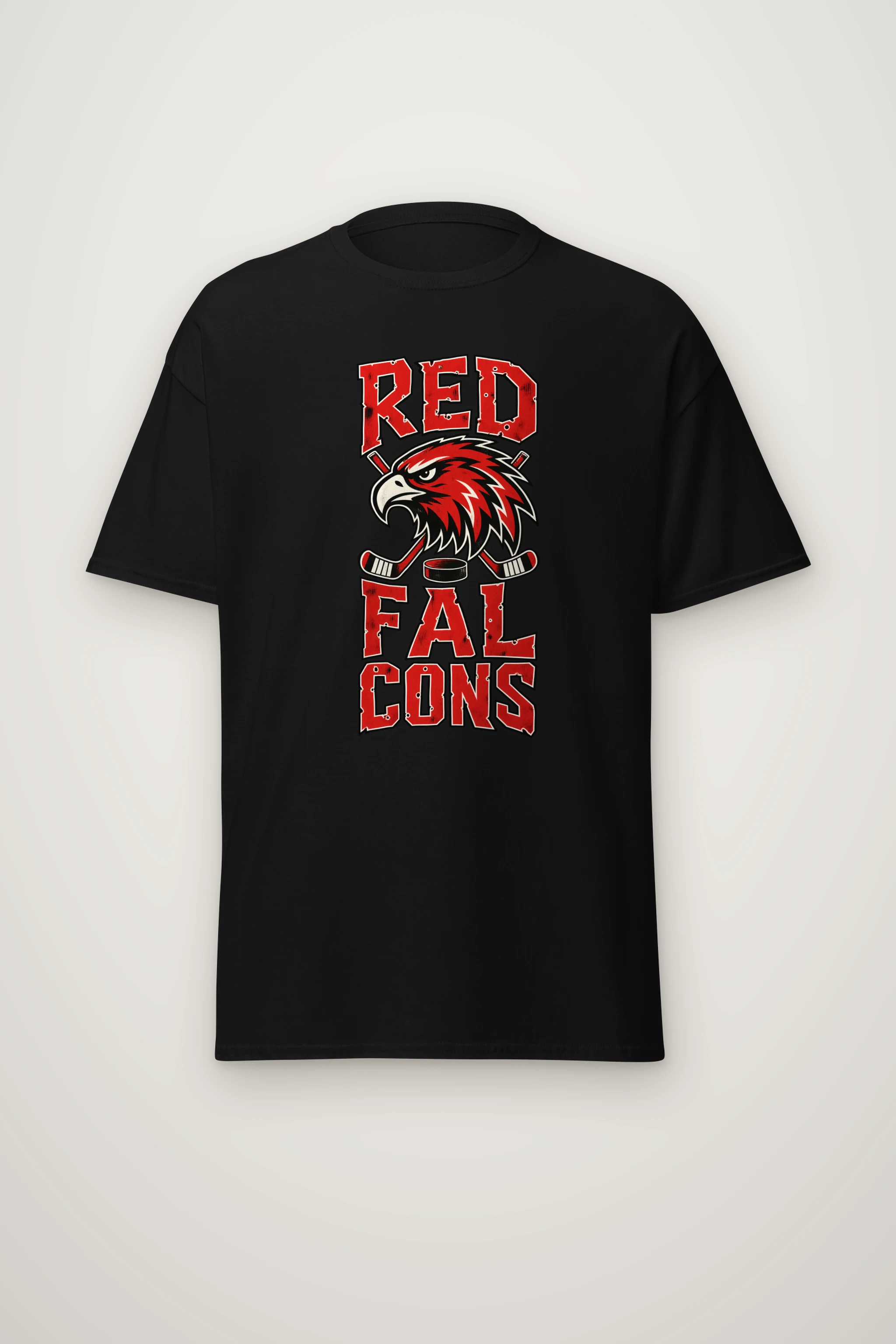 "Red Falcons Hockey" Heavyweight Unisex Crewneck T-shirt