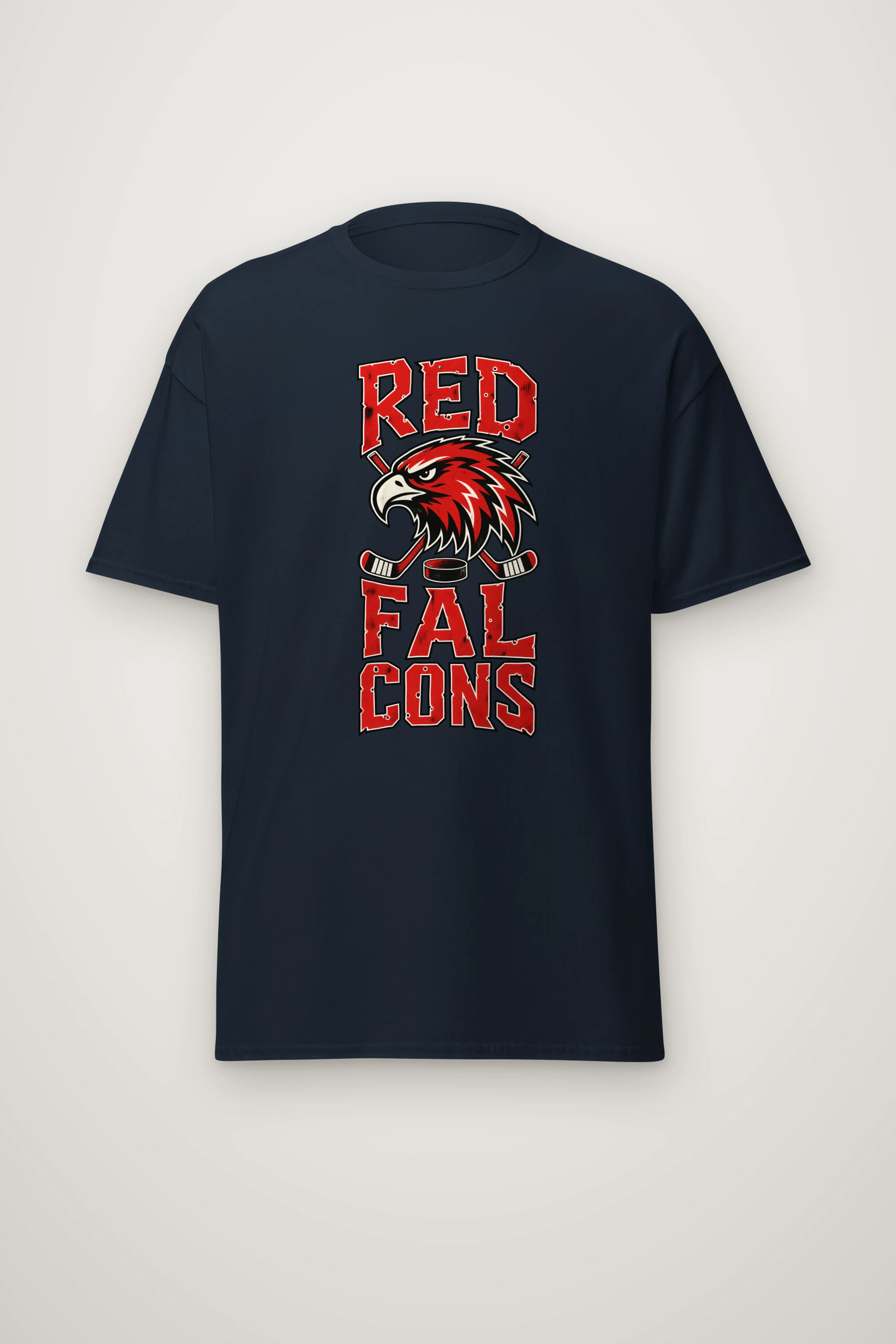 "Red Falcons Hockey" Heavyweight Unisex Crewneck T-shirt
