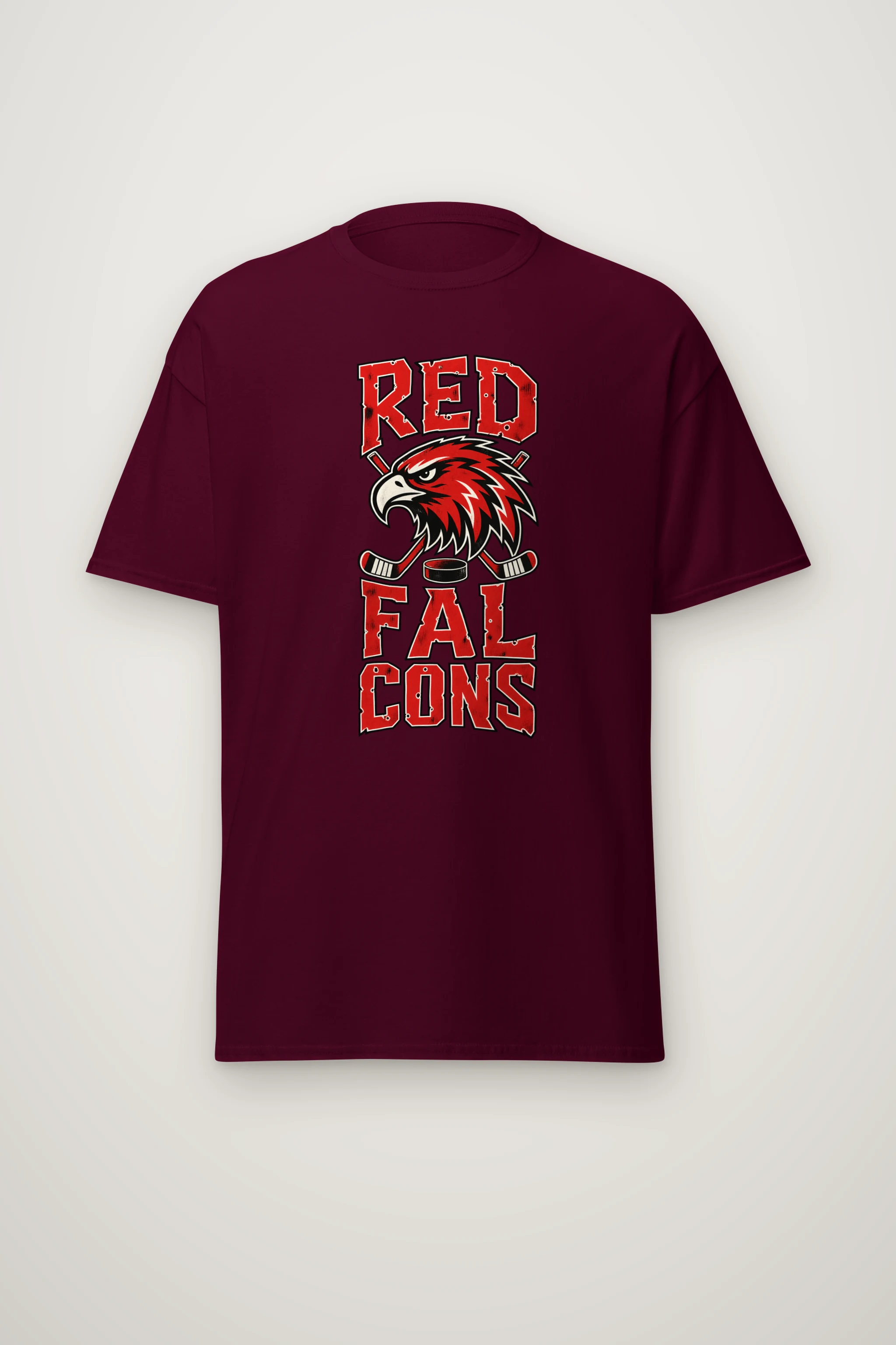 "Red Falcons Hockey" Heavyweight Unisex Crewneck T-shirt