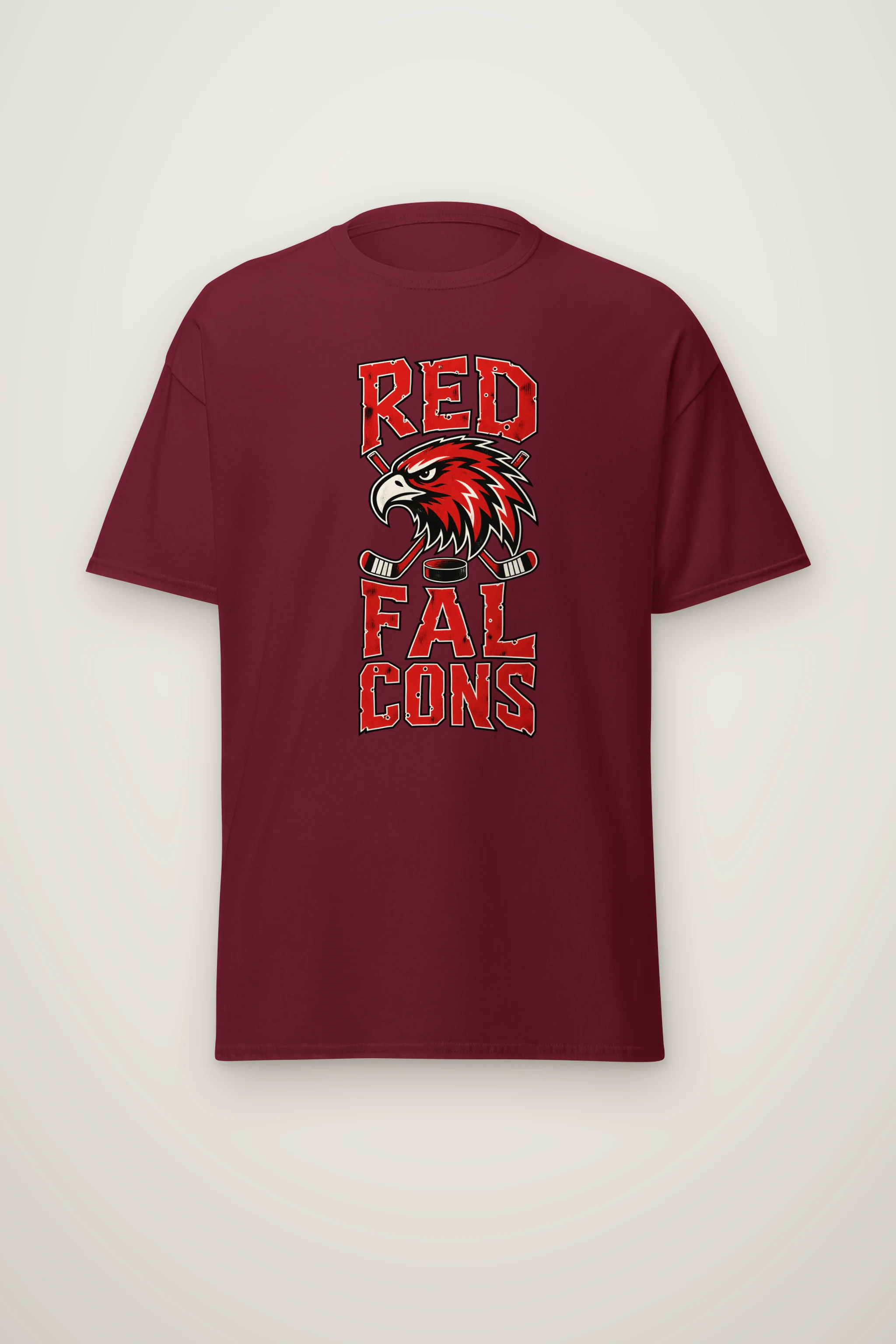 "Red Falcons Hockey" Heavyweight Unisex Crewneck T-shirt