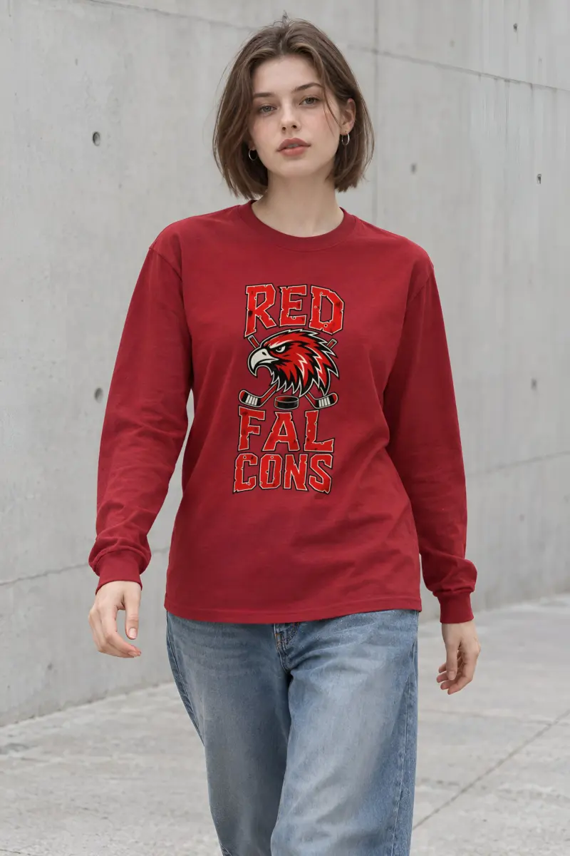 "Red Falcons Hockey" Unisex Longsleeve T-shirt