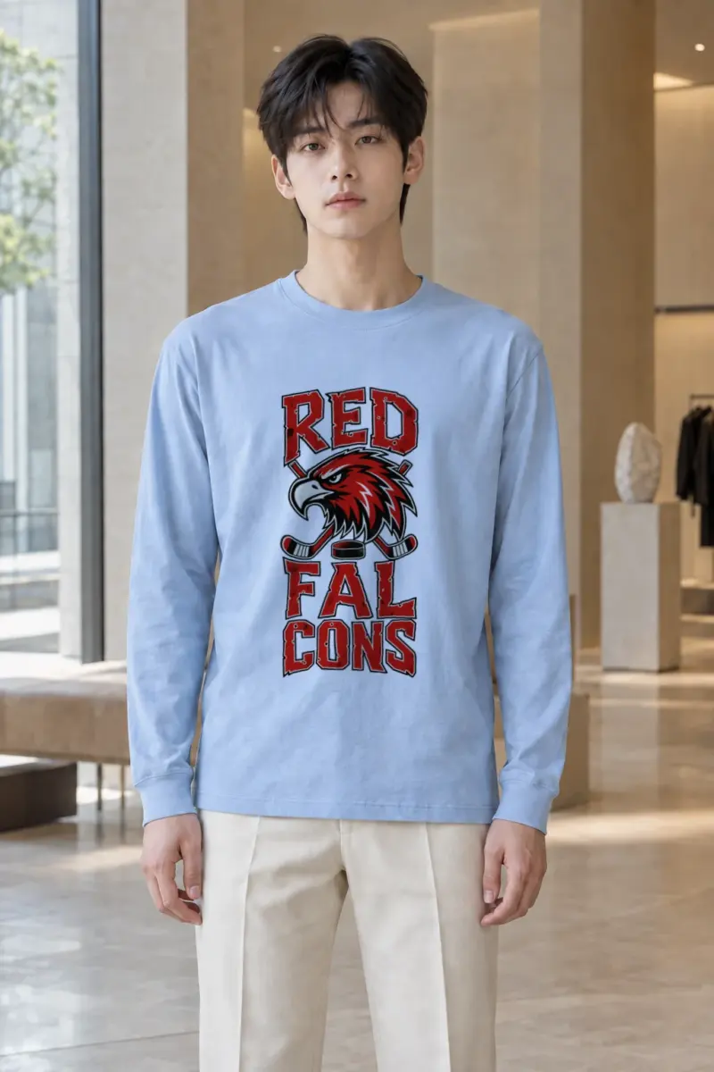 "Red Falcons Hockey" Unisex Longsleeve T-shirt | Gildan 2400