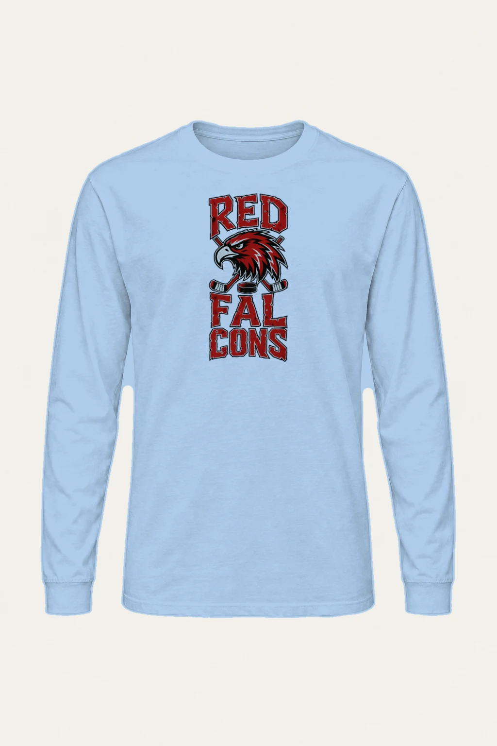 "Red Falcons Hockey" Unisex Longsleeve T-shirt | Gildan 2400