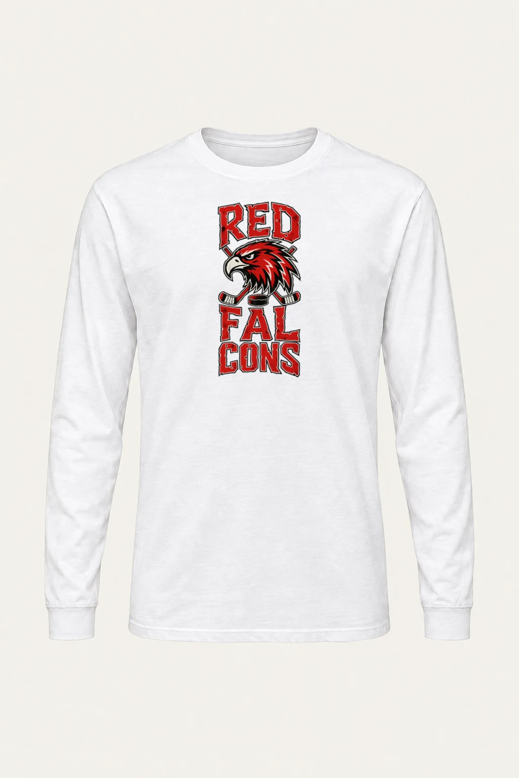 "Red Falcons Hockey" Unisex Longsleeve T-shirt | Gildan 2400