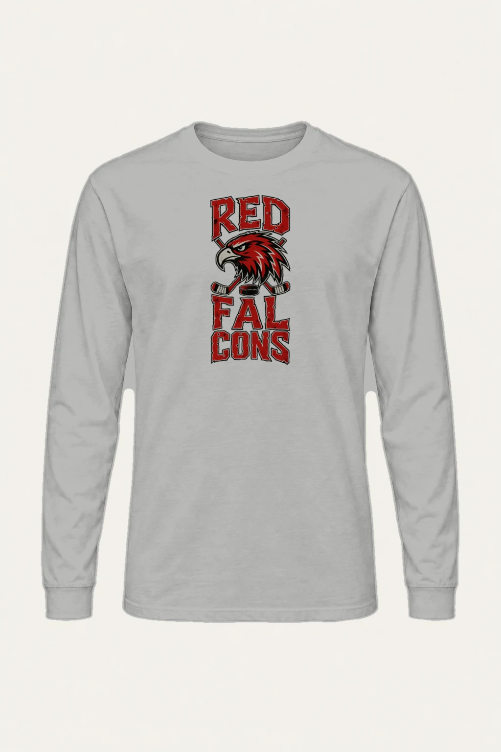 "Red Falcons Hockey" Unisex Longsleeve T-shirt | Gildan 2400