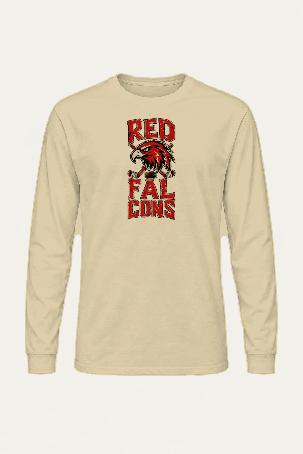"Red Falcons Hockey" Unisex Longsleeve T-shirt | Gildan 2400