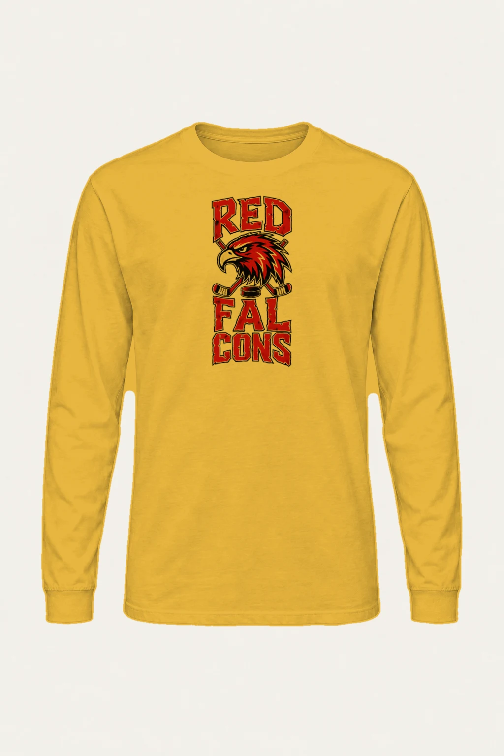 "Red Falcons Hockey" Unisex Longsleeve T-shirt | Gildan 2400