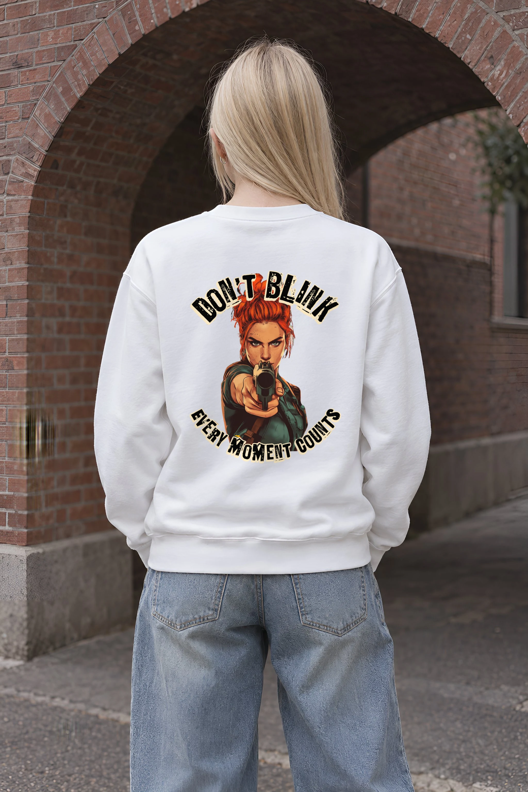 "Red-Haired Gunwoman" 1 Crewneck Sweatshirt