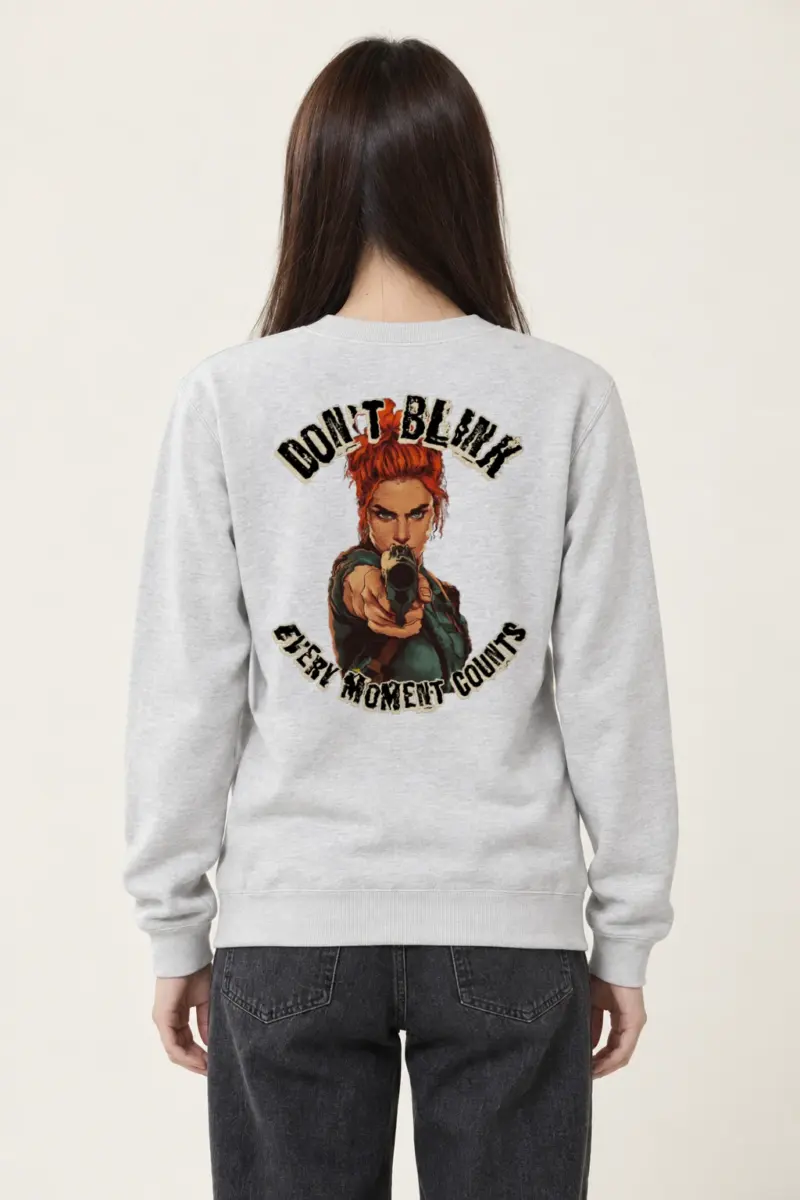 "Red-Haired Gunwoman" Heavy Blend Unisex Crewneck Sweatshirt