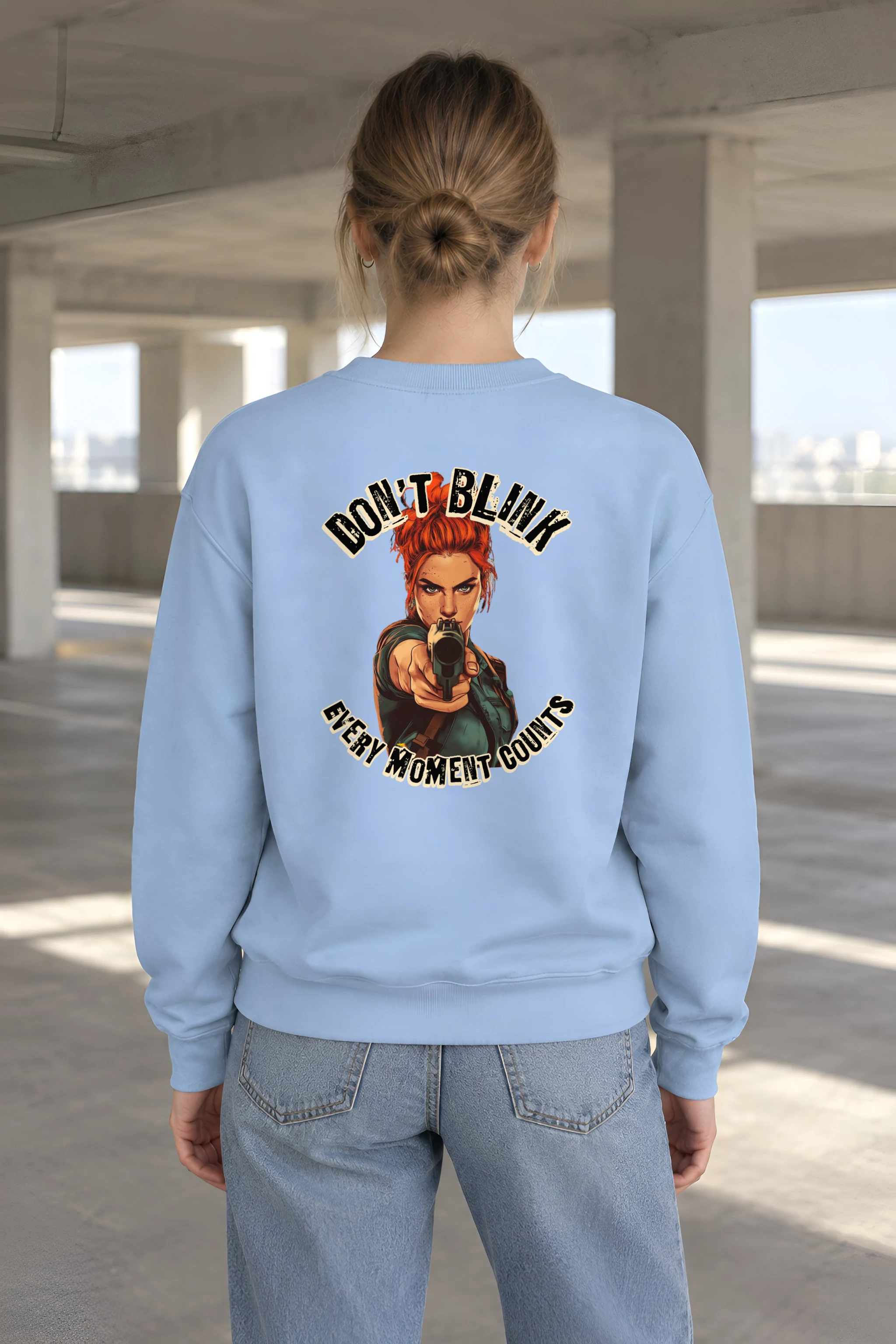 "Red-Haired Gunwoman" 1 Crewneck Sweatshirt