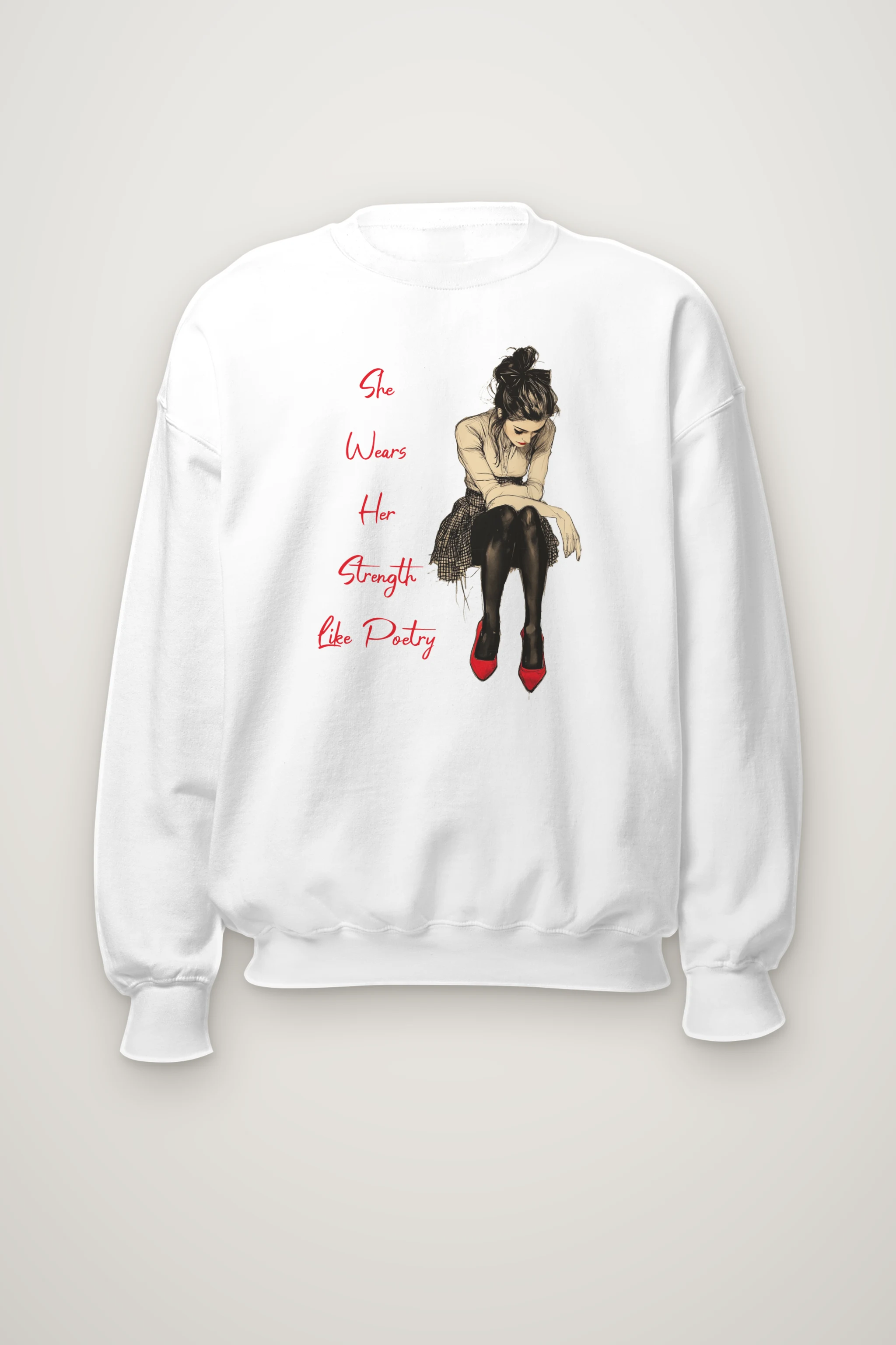 "Red Heel Resolve" Heavy Blend Unisex Crewneck Sweatshirt