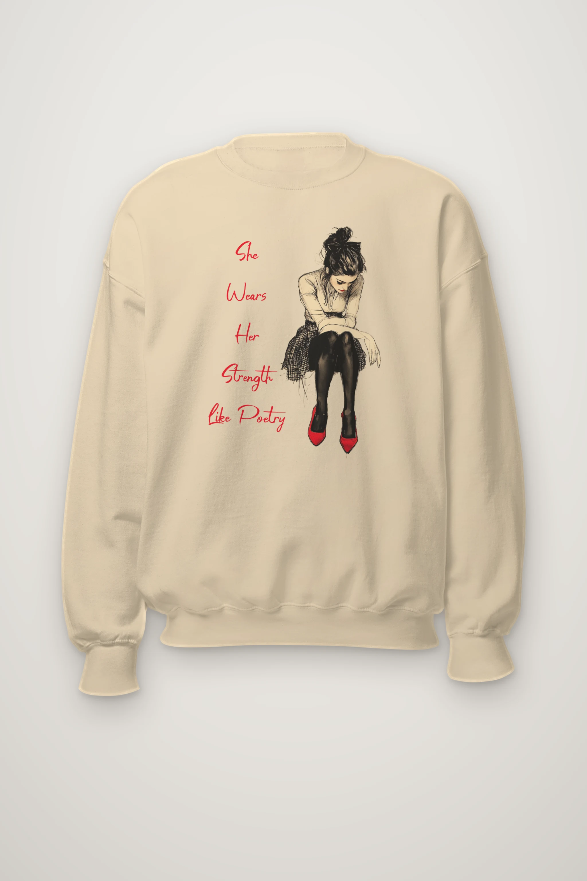 "Red Heel Resolve" Heavy Blend Unisex Crewneck Sweatshirt