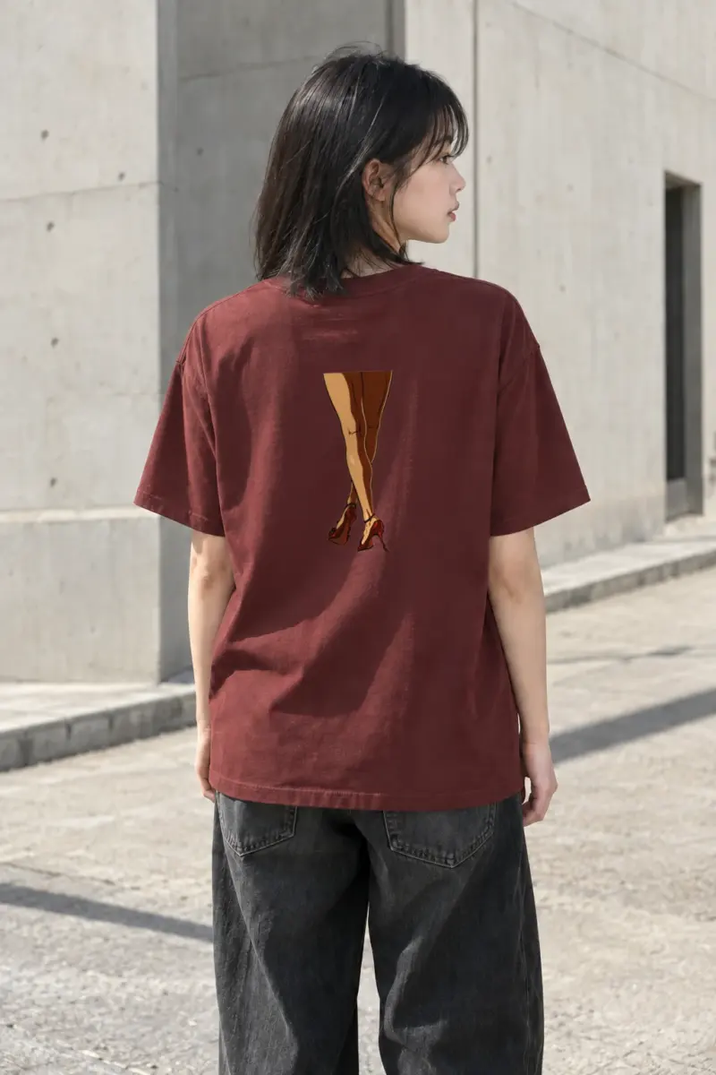 "Red Heel Sketch" Heavyweight Unisex Crewneck T-shirt | Gildan 5000