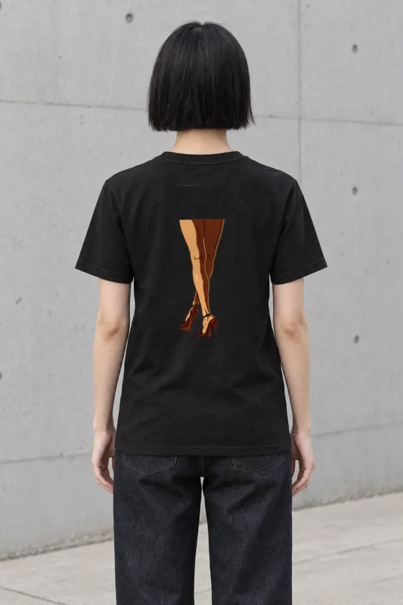"Red Heel Sketch" Heavyweight Unisex Crewneck T-shirt | Gildan 5000