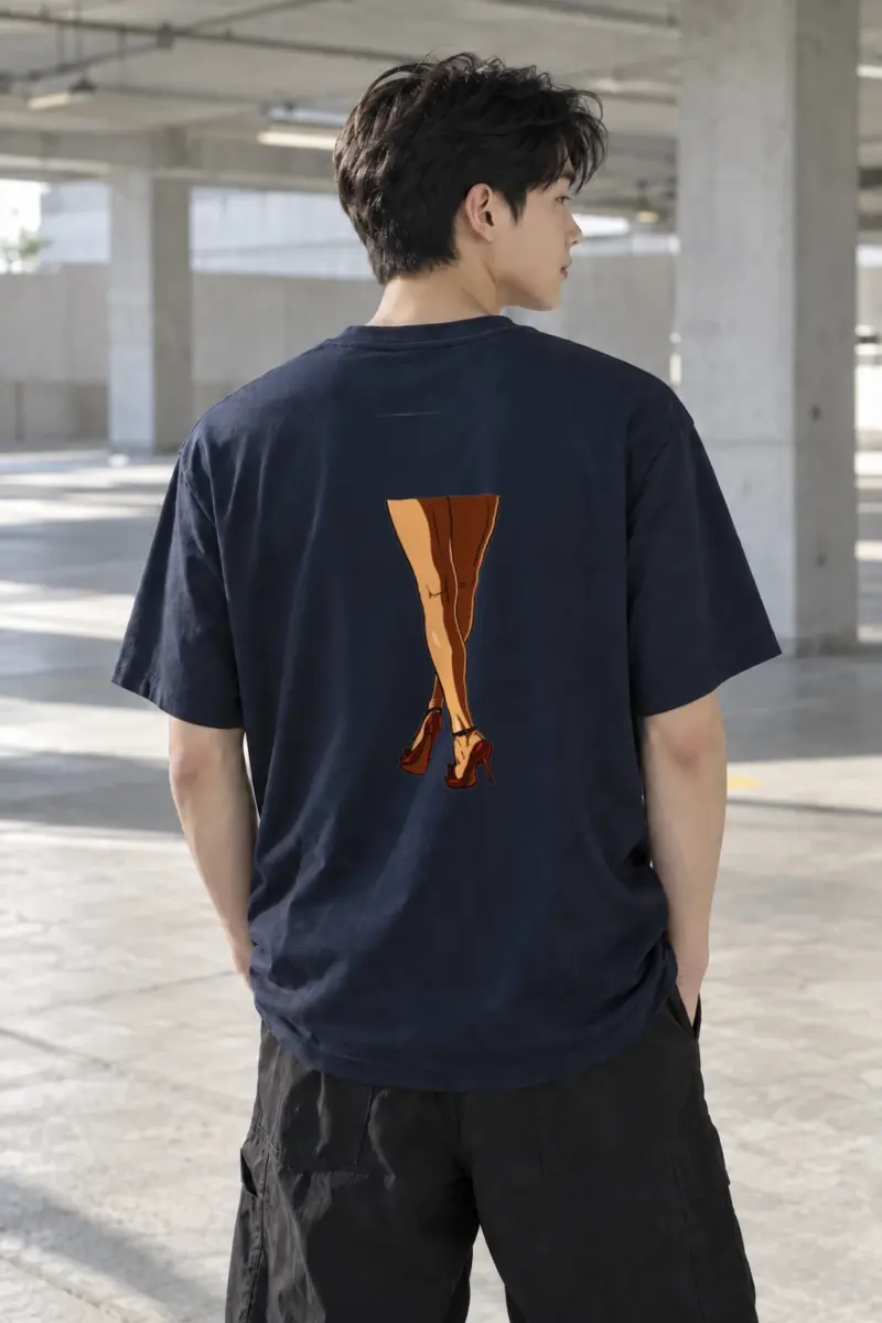 "Red Heel Sketch" Heavyweight Unisex Crewneck T-shirt | Gildan 5000