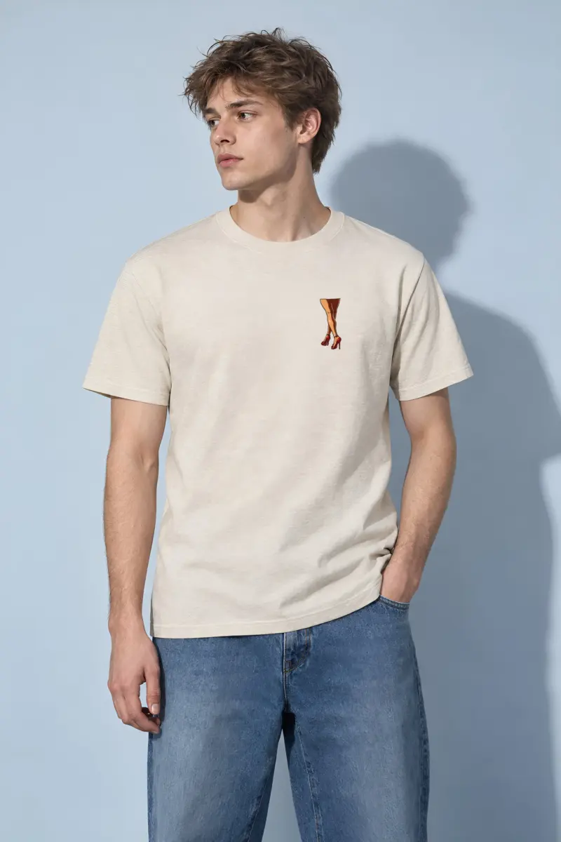 "Red Heel Sketch" Heavyweight Unisex Crewneck T-shirt