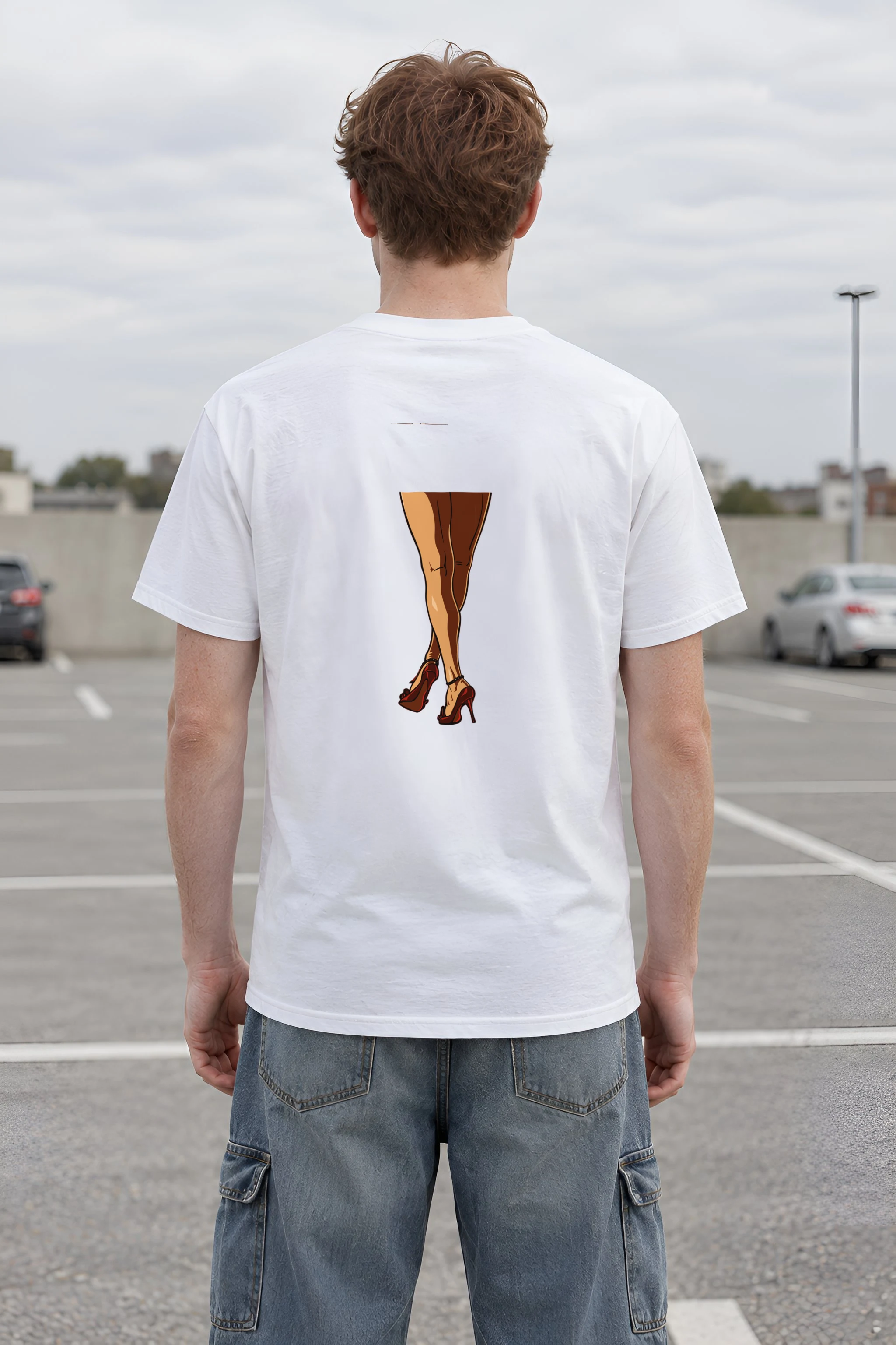 "Red Heel Sketch" Heavyweight Unisex Crewneck T-shirt