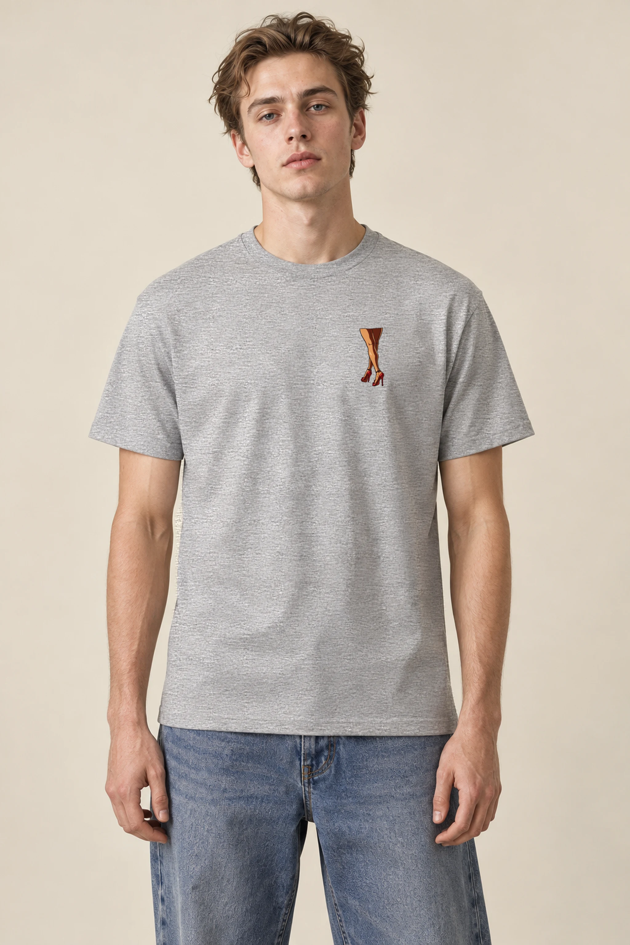 "Red Heel Sketch" Heavyweight Unisex Crewneck T-shirt