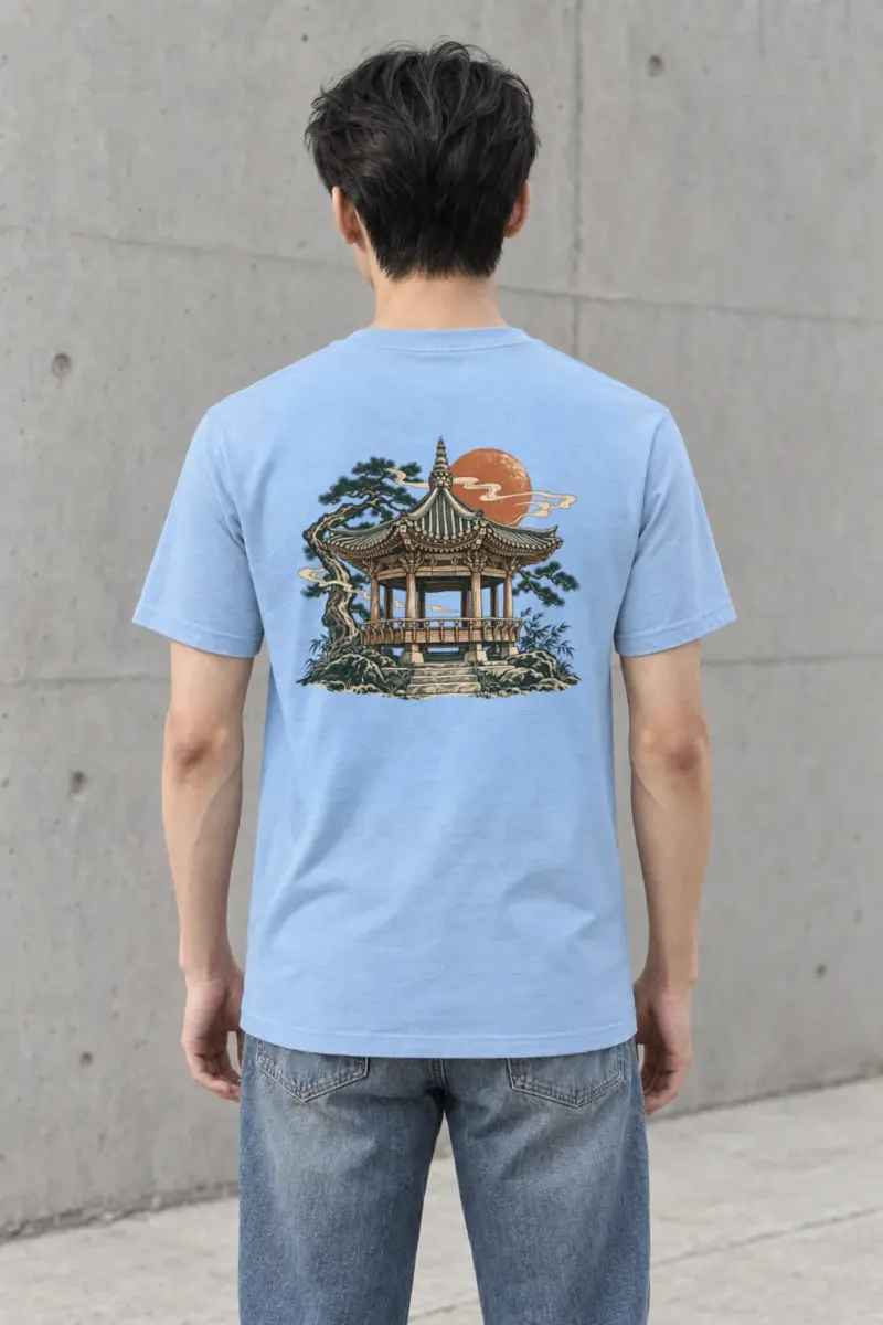 "Red Moon Pavilion" Heavyweight Unisex Crewneck T-shirt