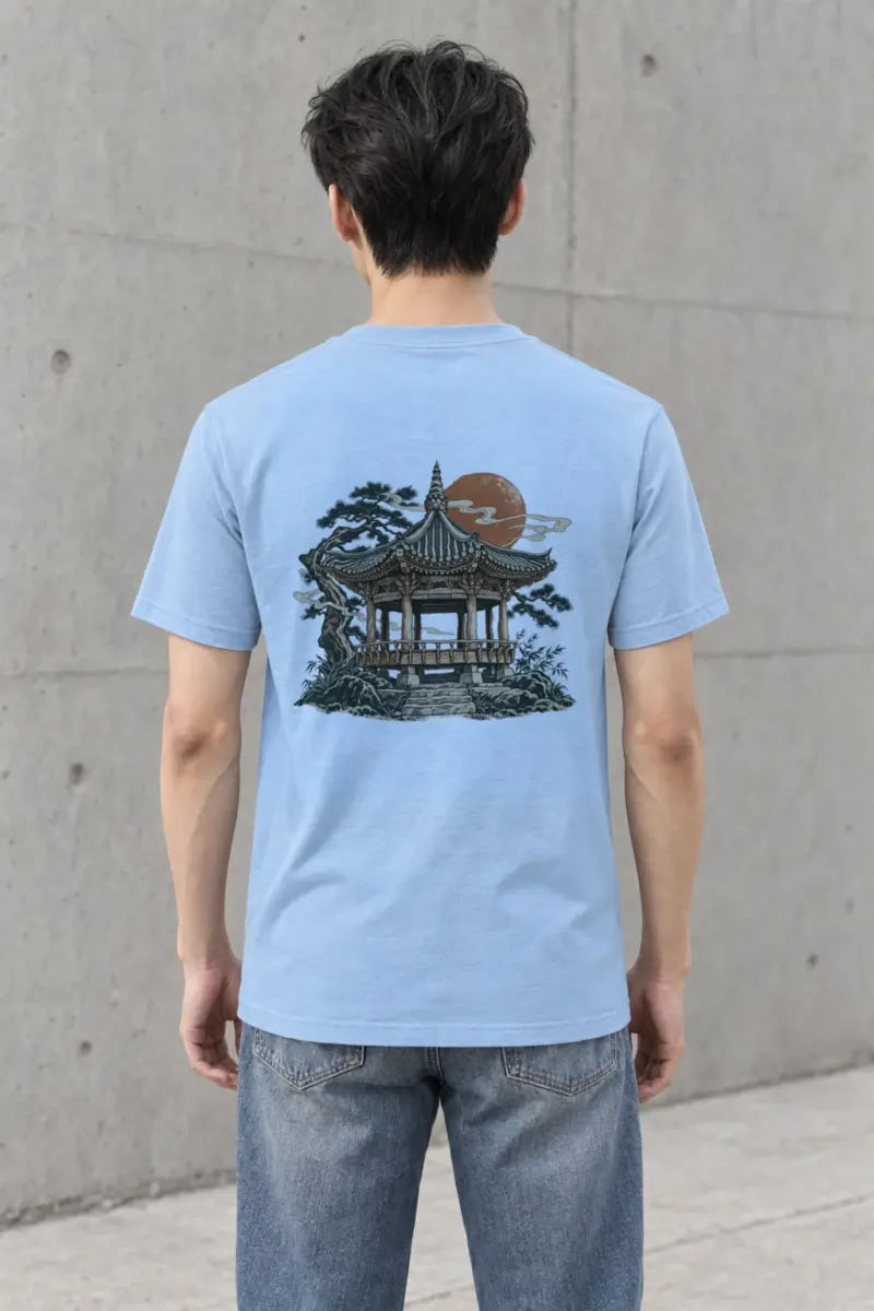 "Red Moon Pavilion" Heavyweight Unisex Crewneck T-shirt