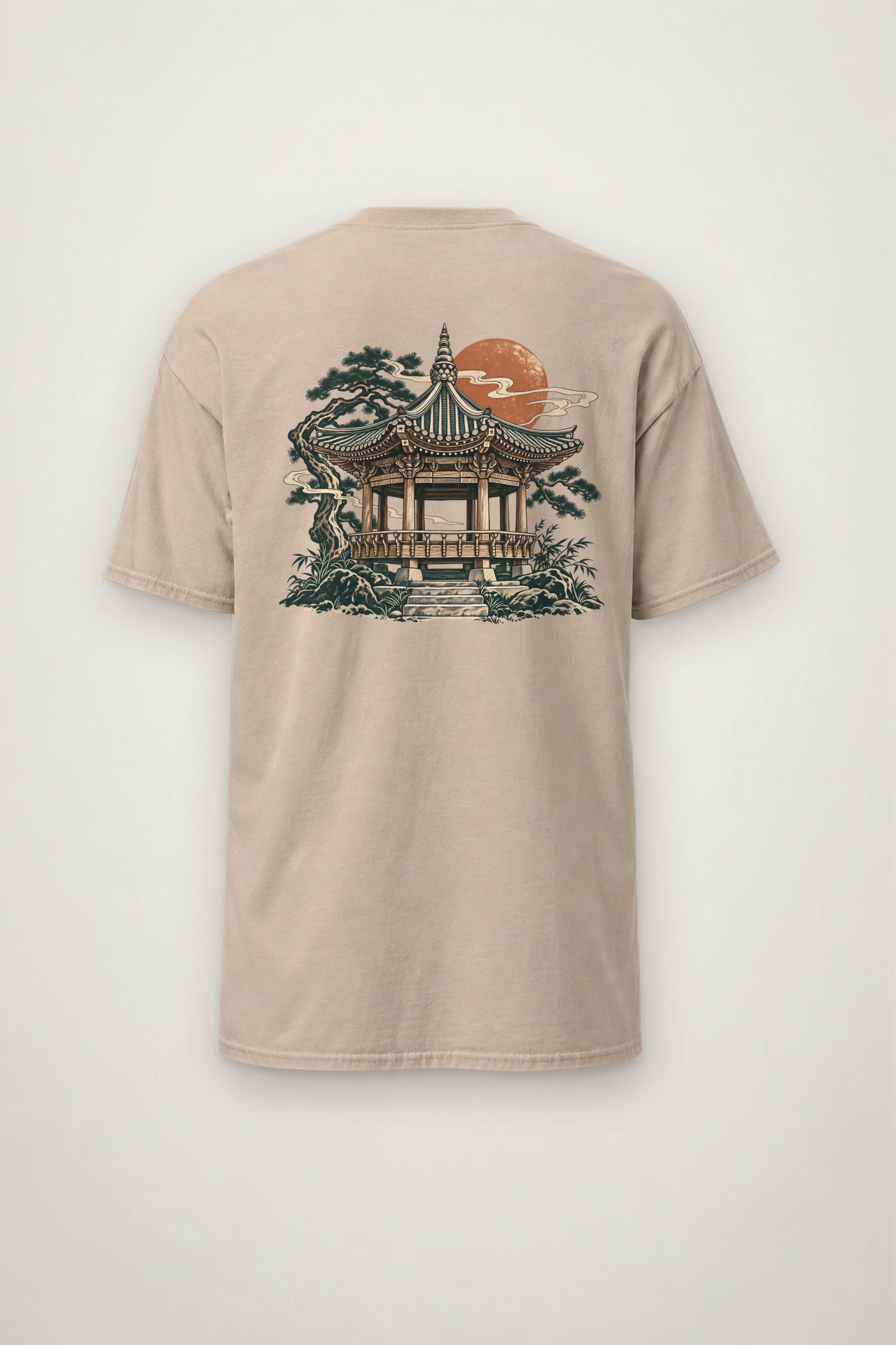 "Red Moon Pavilion" Heavyweight Unisex Crewneck T-shirt