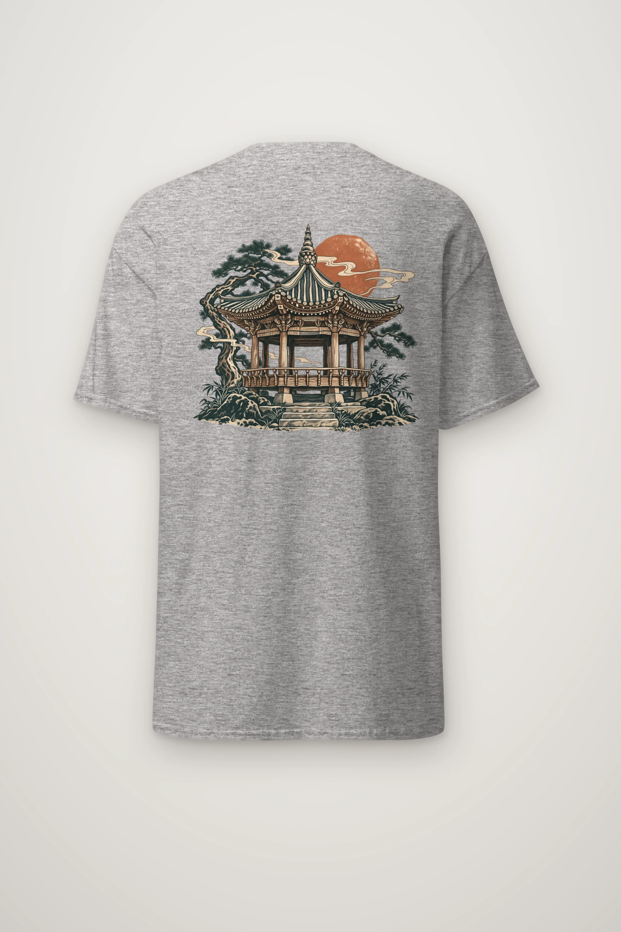 "Red Moon Pavilion" Heavyweight Unisex Crewneck T-shirt